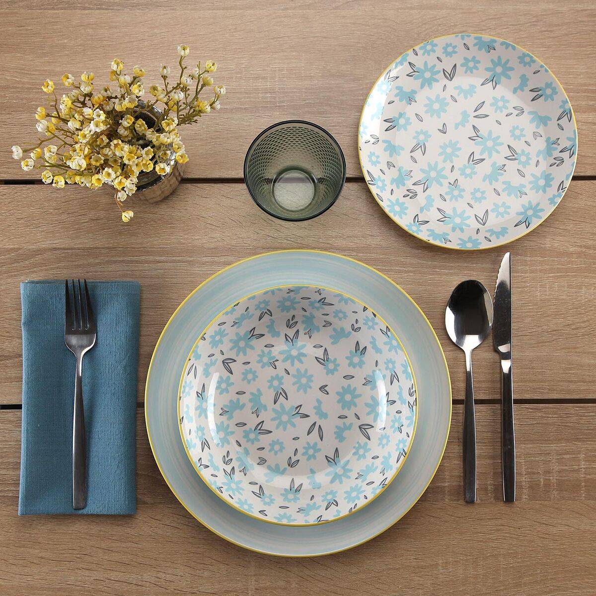 Vajilla Versa BREEZE Azul Porcelana 18 Piezas