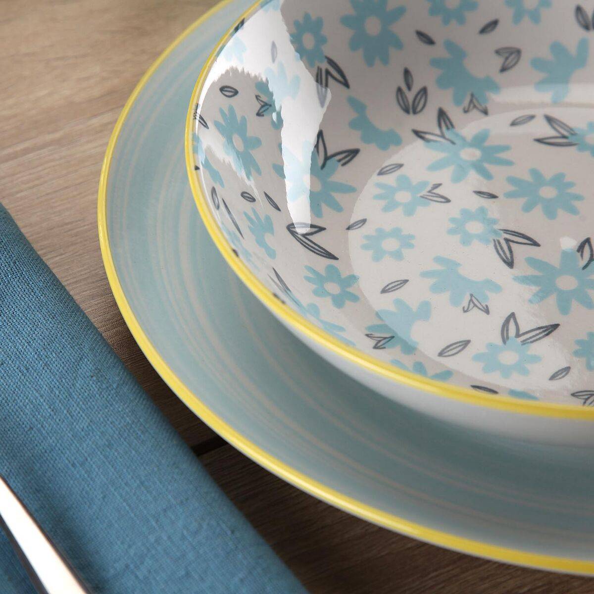 Vajilla Versa BREEZE Azul Porcelana 18 Piezas