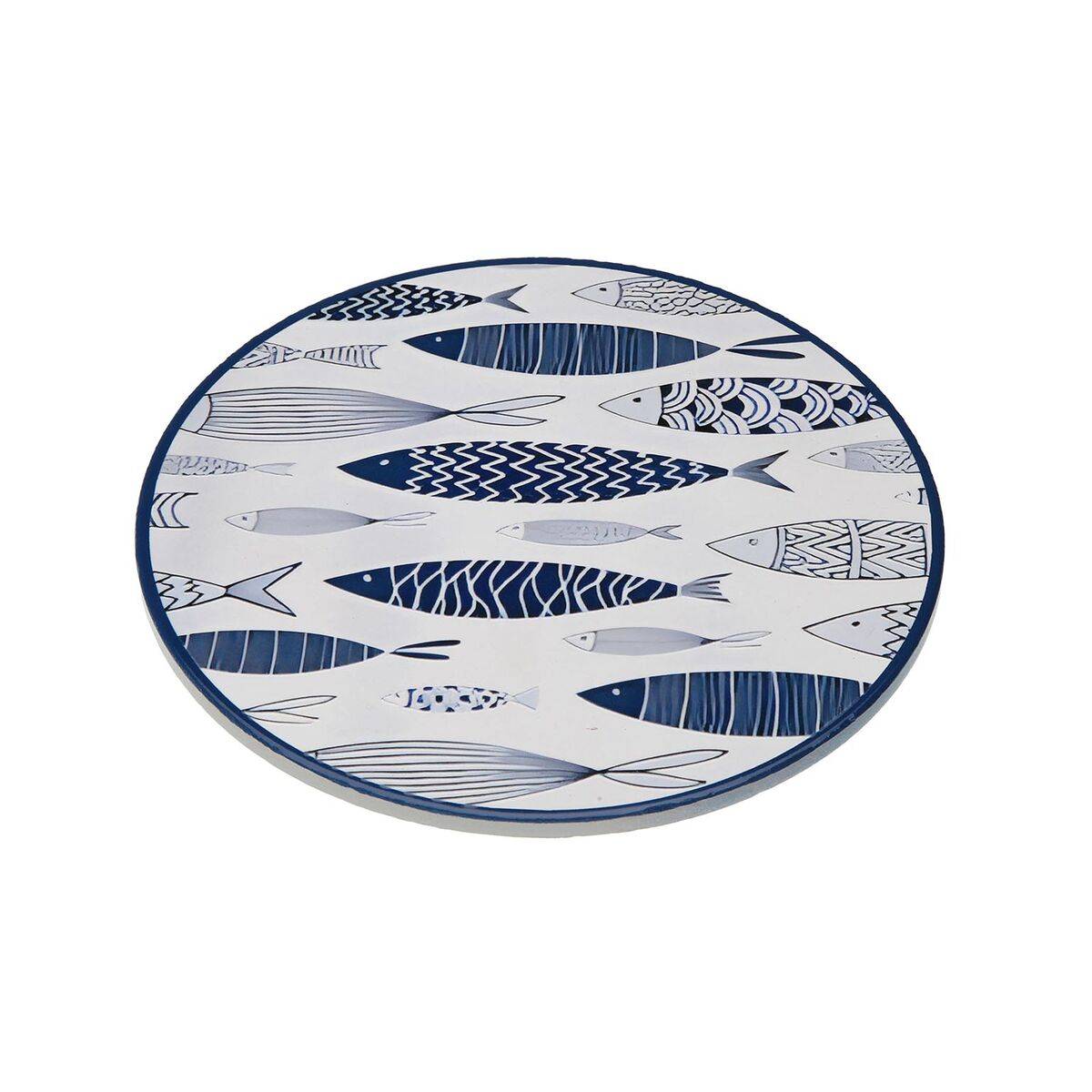 Salvamantel Versa Azul Corcho Cerámica Peces 20 X 0,6 X 20 CM