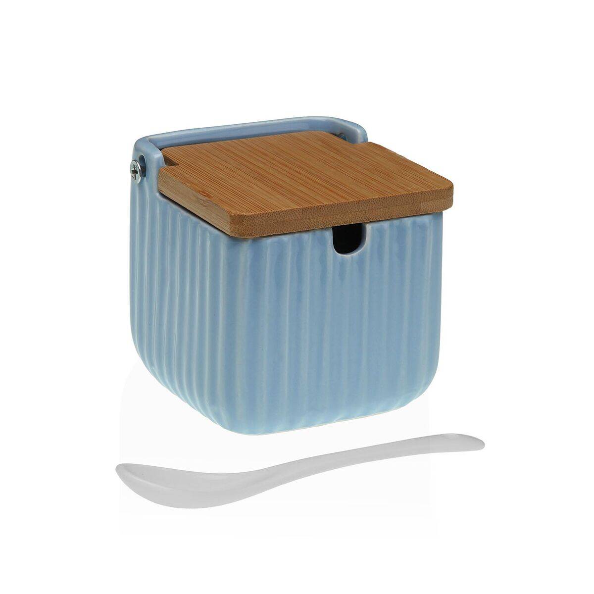 Azucarero Versa Azul Cerámica Bambú Dolomita 8,3 x 8,3 x 8,3 cm
