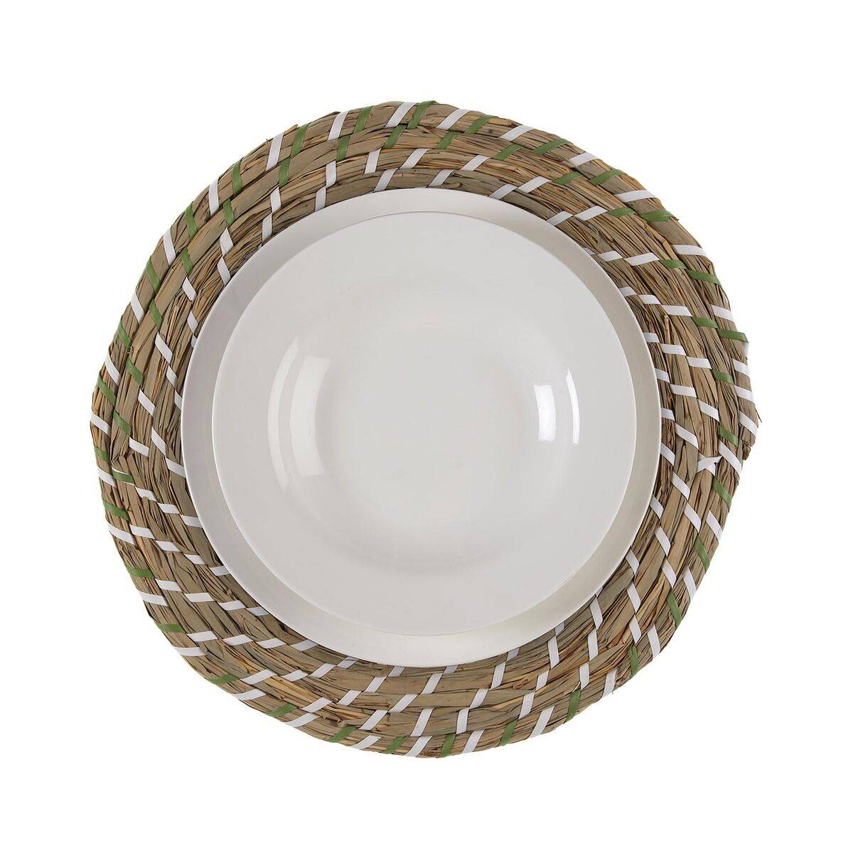 Salvamantel Versa Blanco Verde Textil Jacinto de agua 38 cm