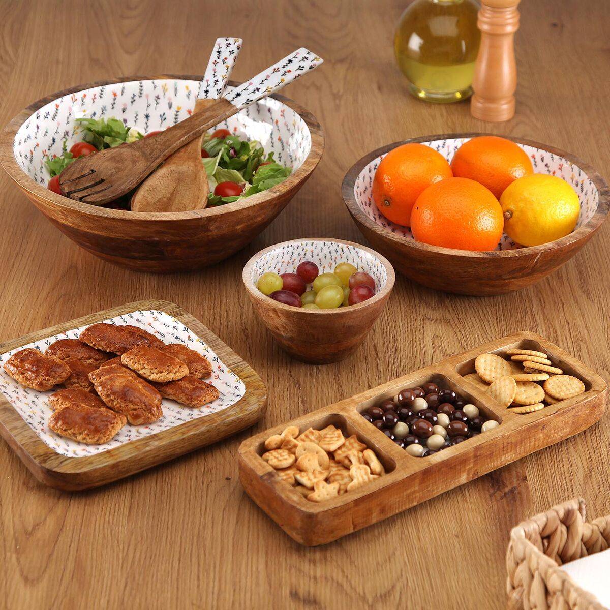 Bandeja de Aperitivos Versa Blume 20 x 1,5 x 20 cm