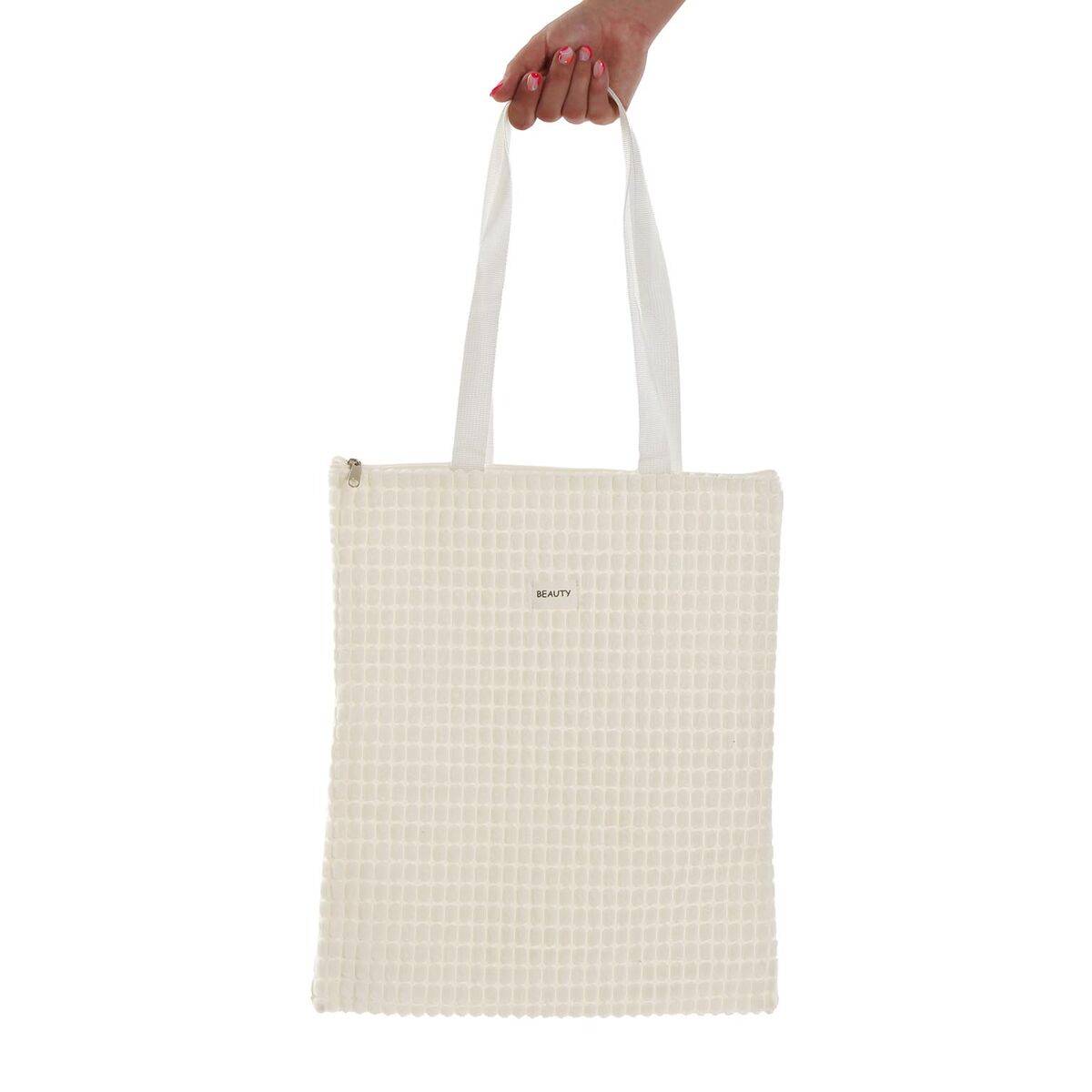 Bolso Mujer Versa Corduroy Blanco 40 x 33 cm