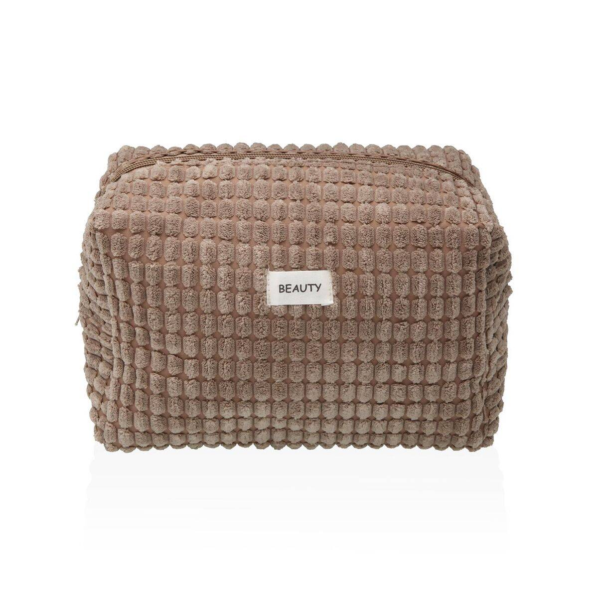 Neceser de Viaje Versa Corduroy Caqui Poliéster 12 x 16 x 24 cm
