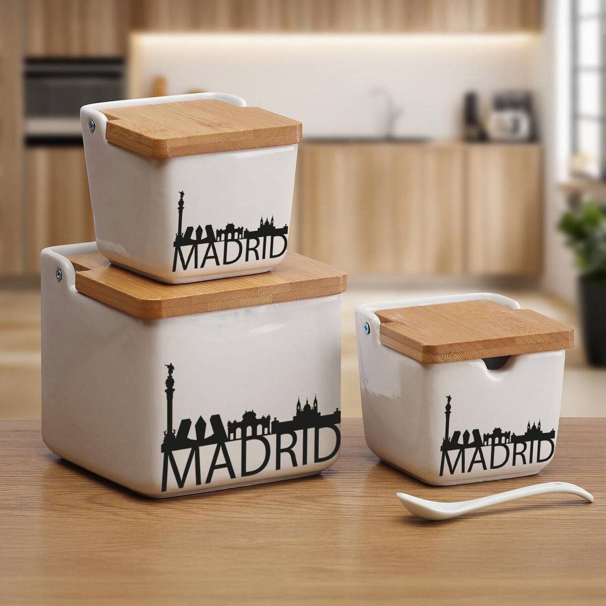 Salero y Pimentero Versa Madrid Cerámica 8,8 x 8,5 x 8,8 cm