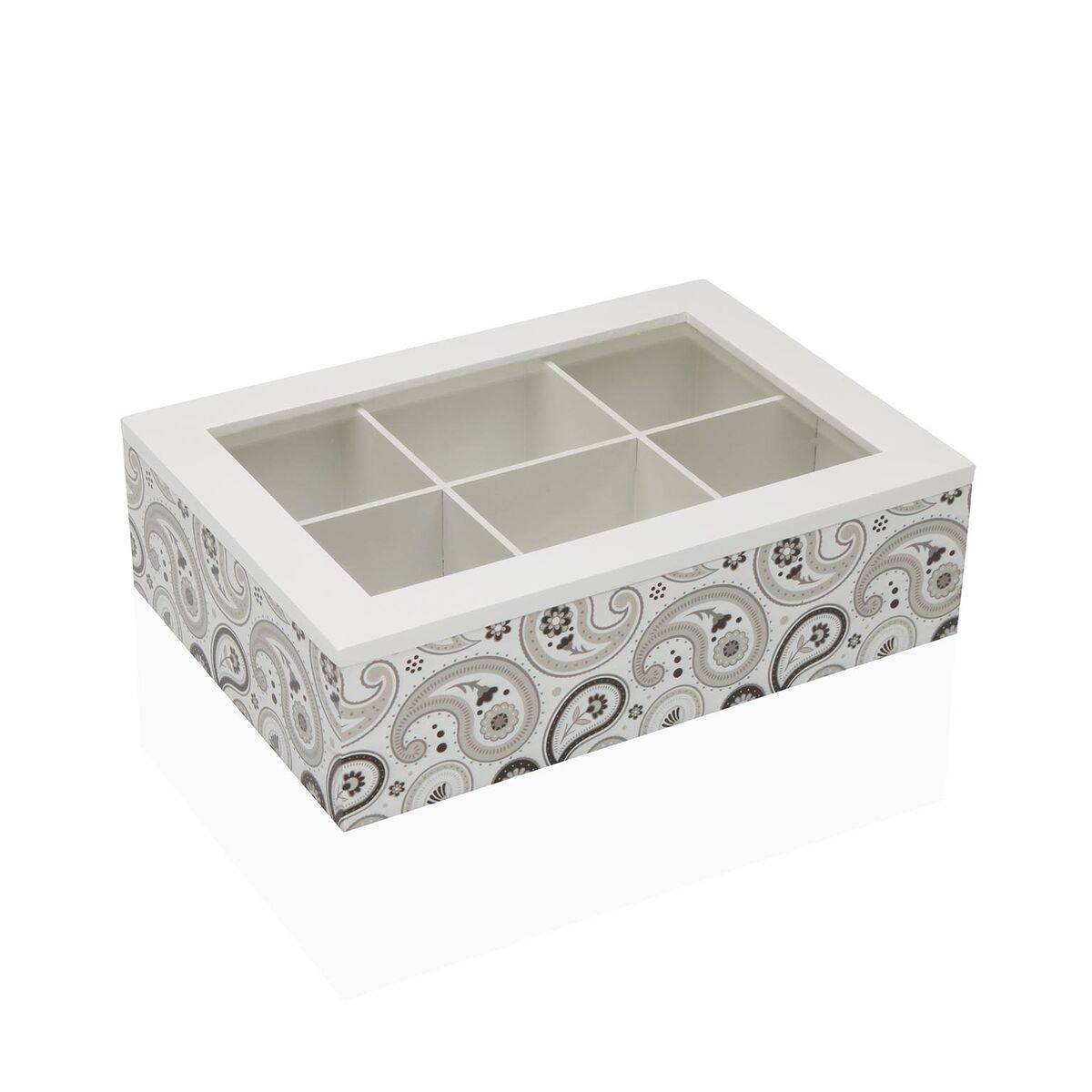 Caja para Infusiones Versa GLOBB Madera 17 x 7 x 24 cm