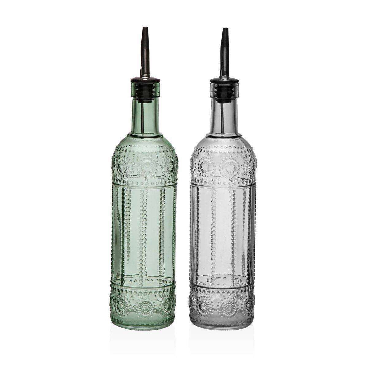 Set de Aceitera y Vinagrera Versa Metal Vidrio 500 ml 7,5 X 33,5 X 15,5 CM