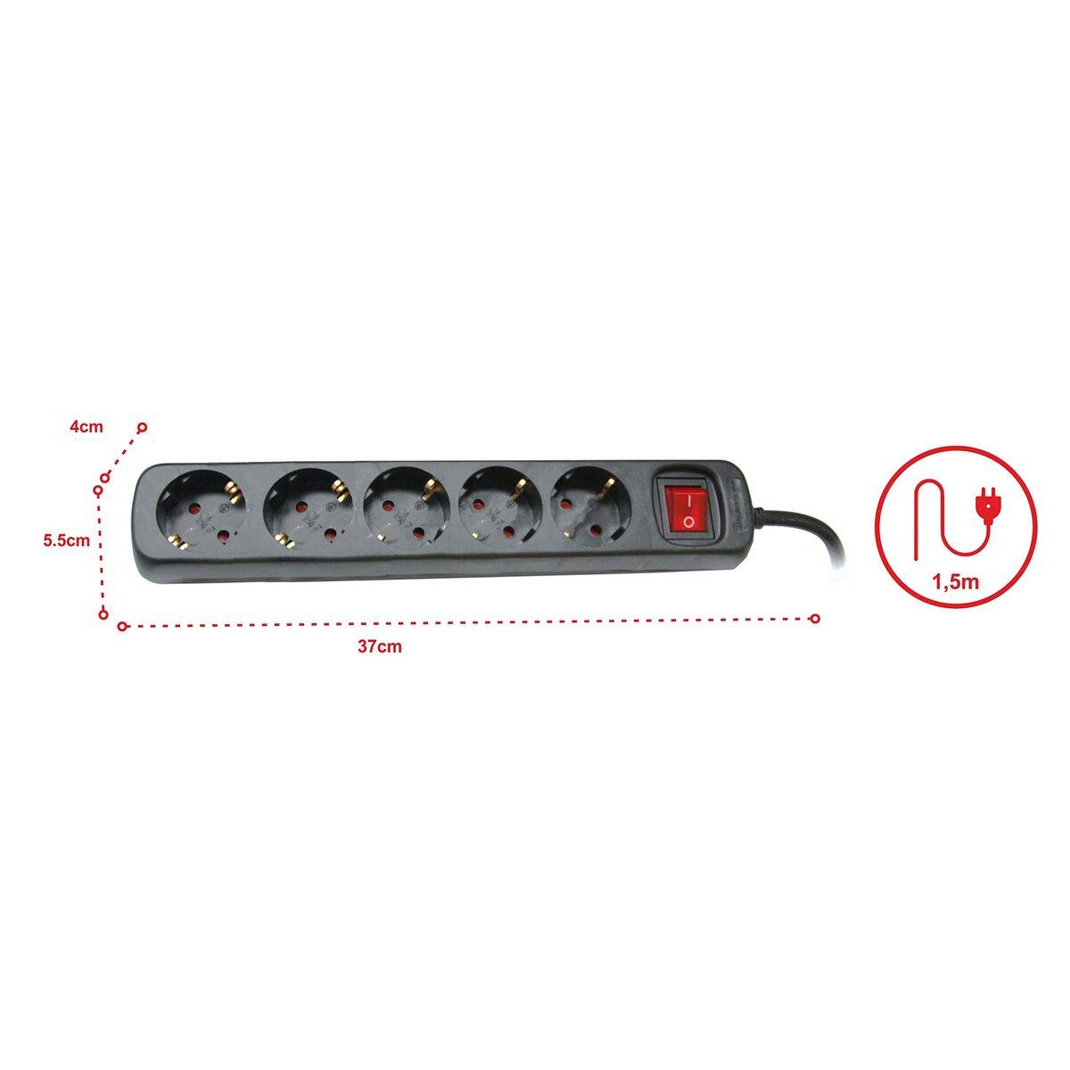 Regleta Silver Electronics 9645 Negro