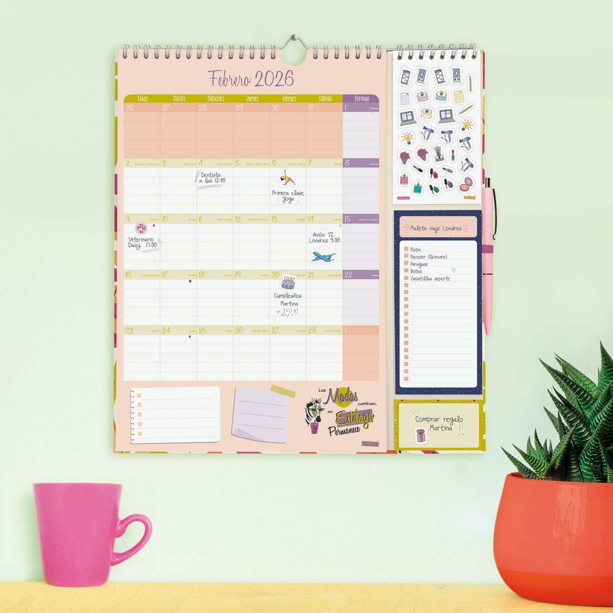 Calendario de pared Finocam Multicolor Papel 21,5 x 32,5 cm