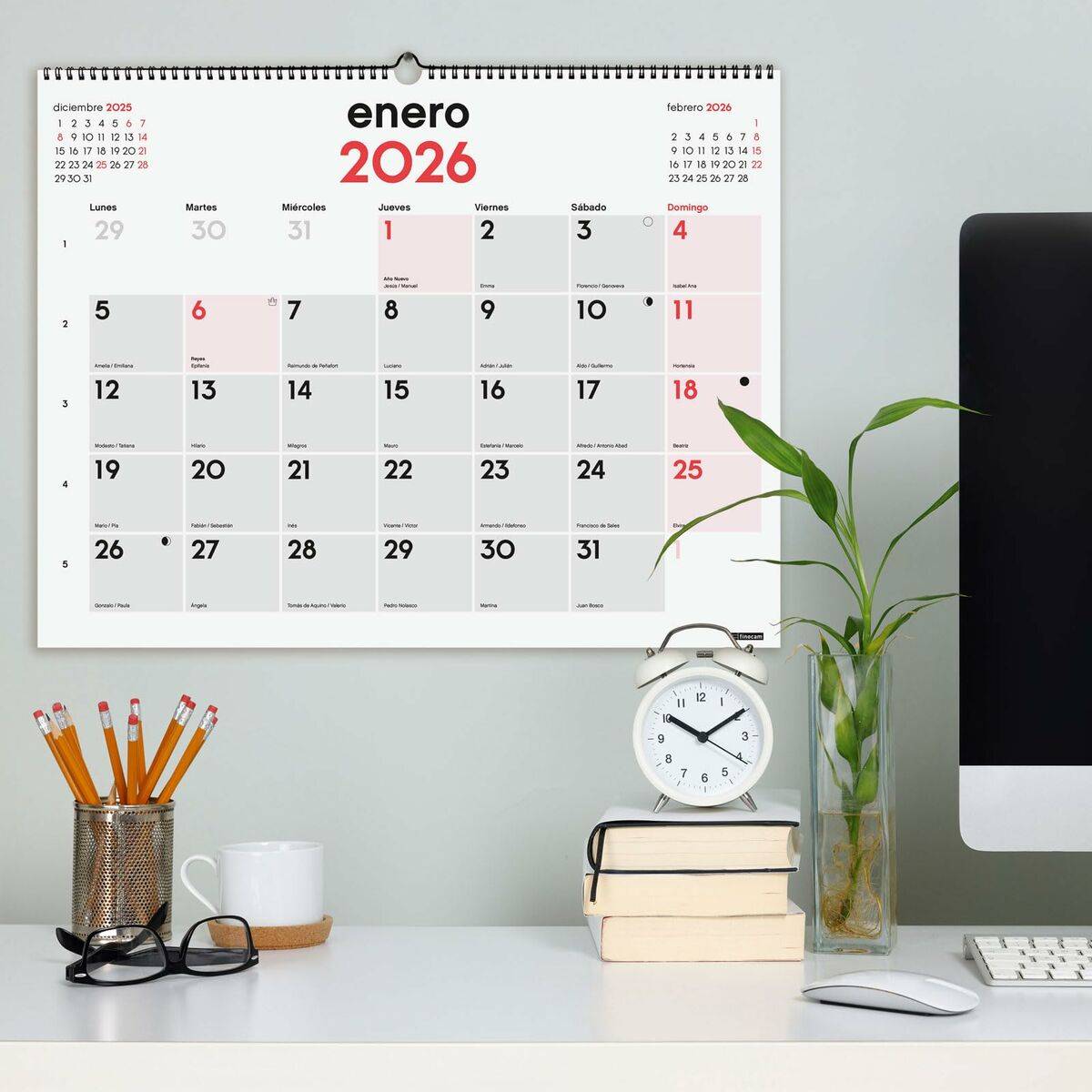Calendario de pared Finocam Papel 54 x 42 cm