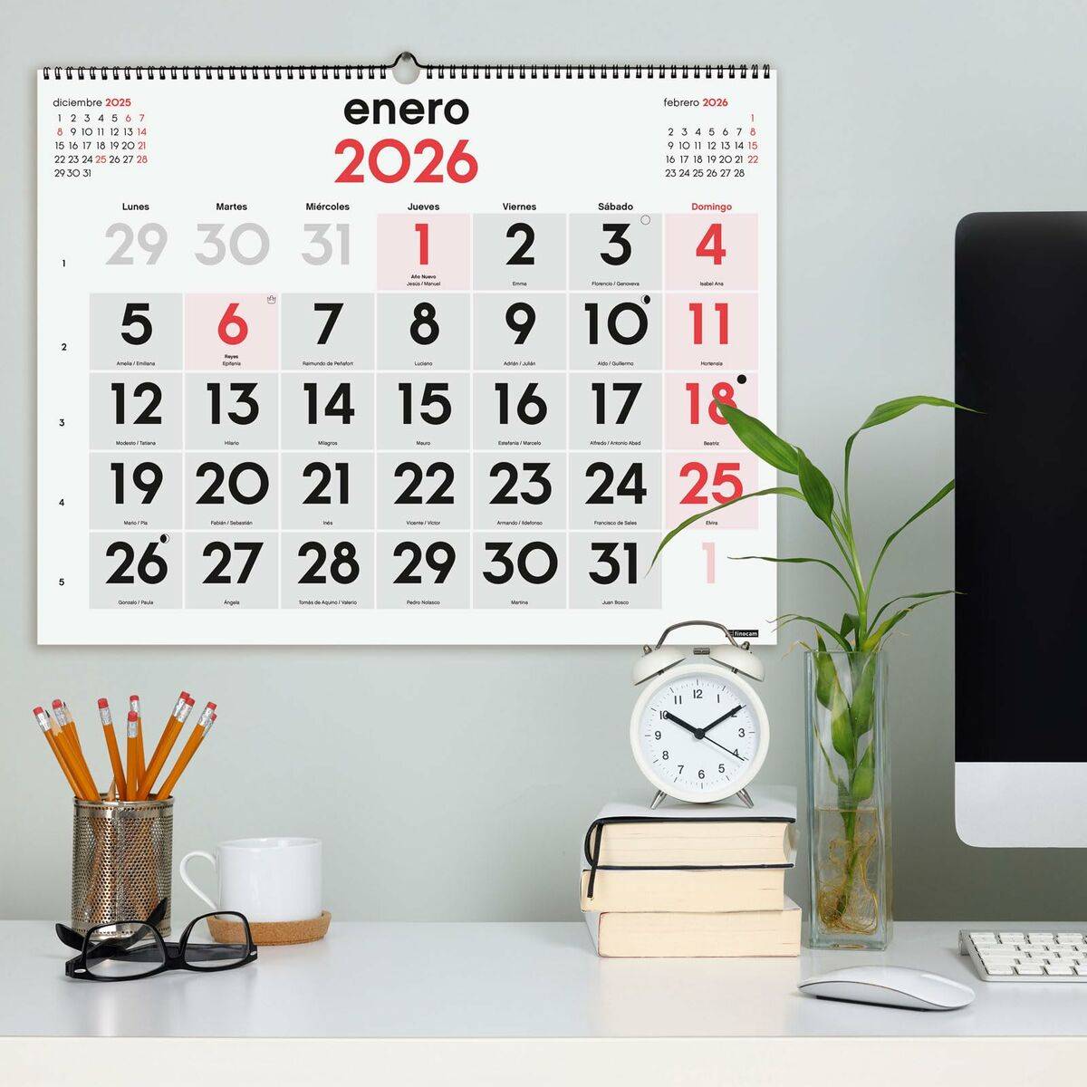 Calendario de pared Finocam Papel 54 x 42 cm