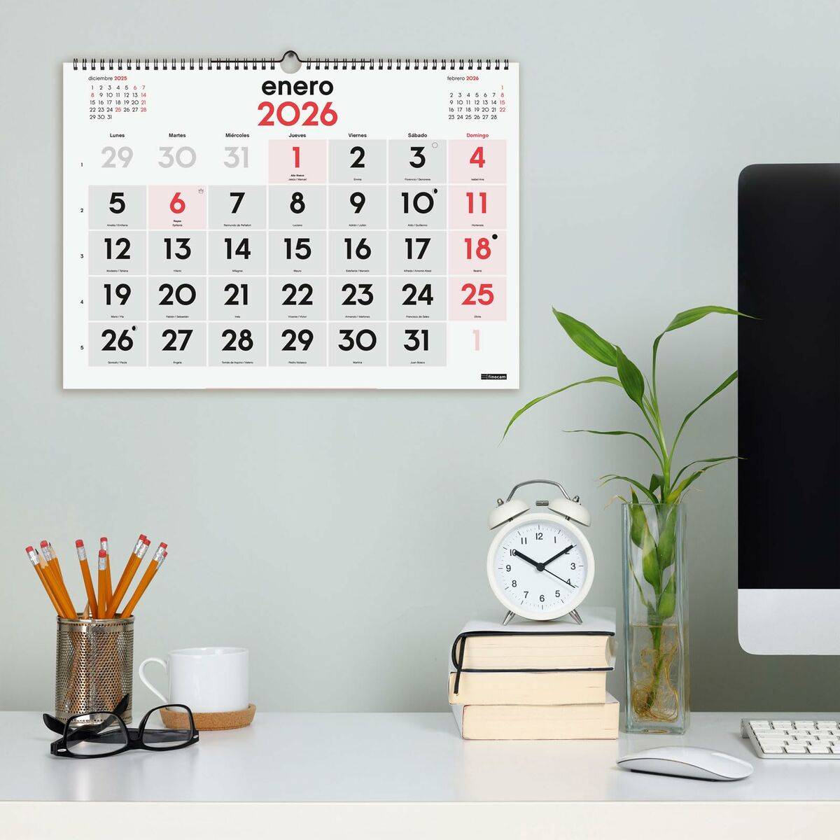 Calendario de pared Finocam Papel 43 x 31 cm