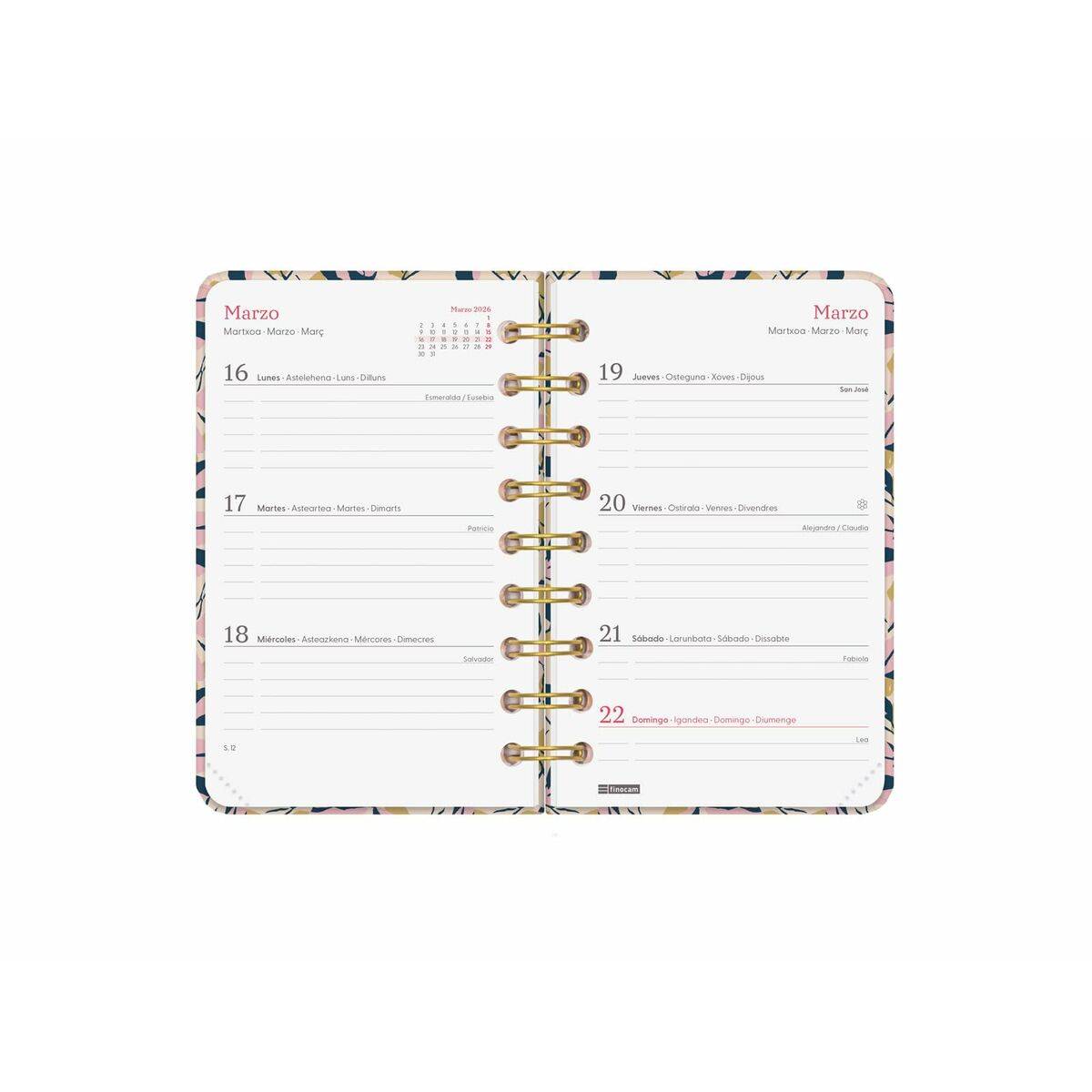 Agenda Finocam YOU 7,9 x 12,7 cm Hojas 2026