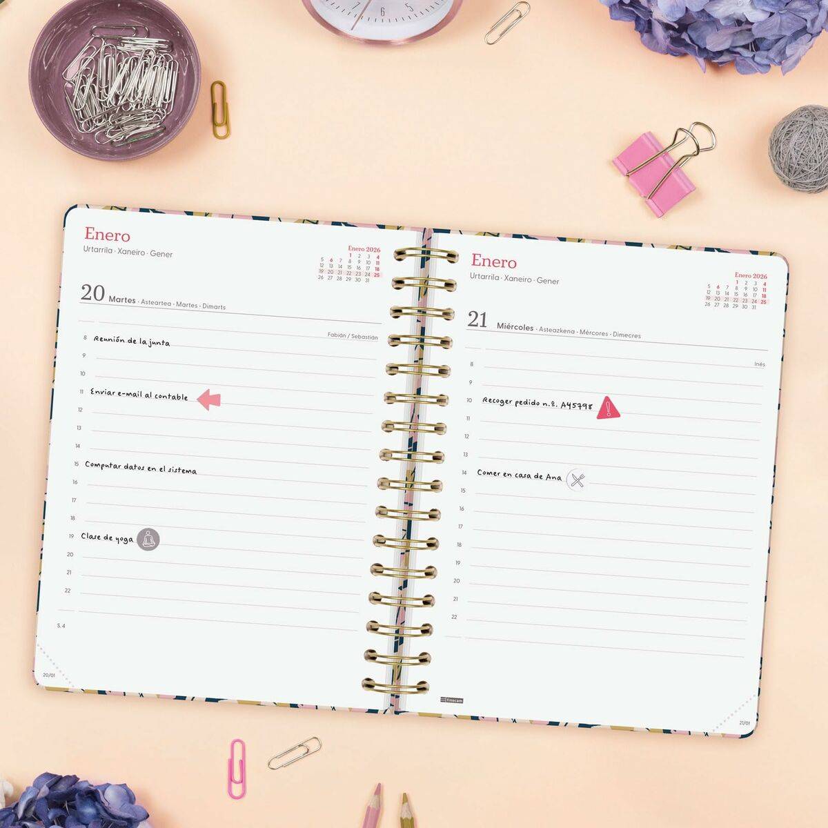 Agenda Finocam YOU A5 15,5 x 21,2 cm Hojas 2026
