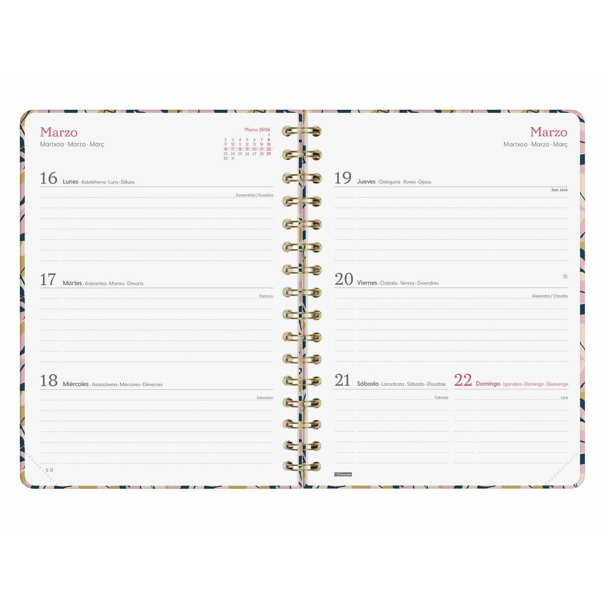 Agenda Finocam YOU A5 15,5 x 21,2 cm Hojas 2026