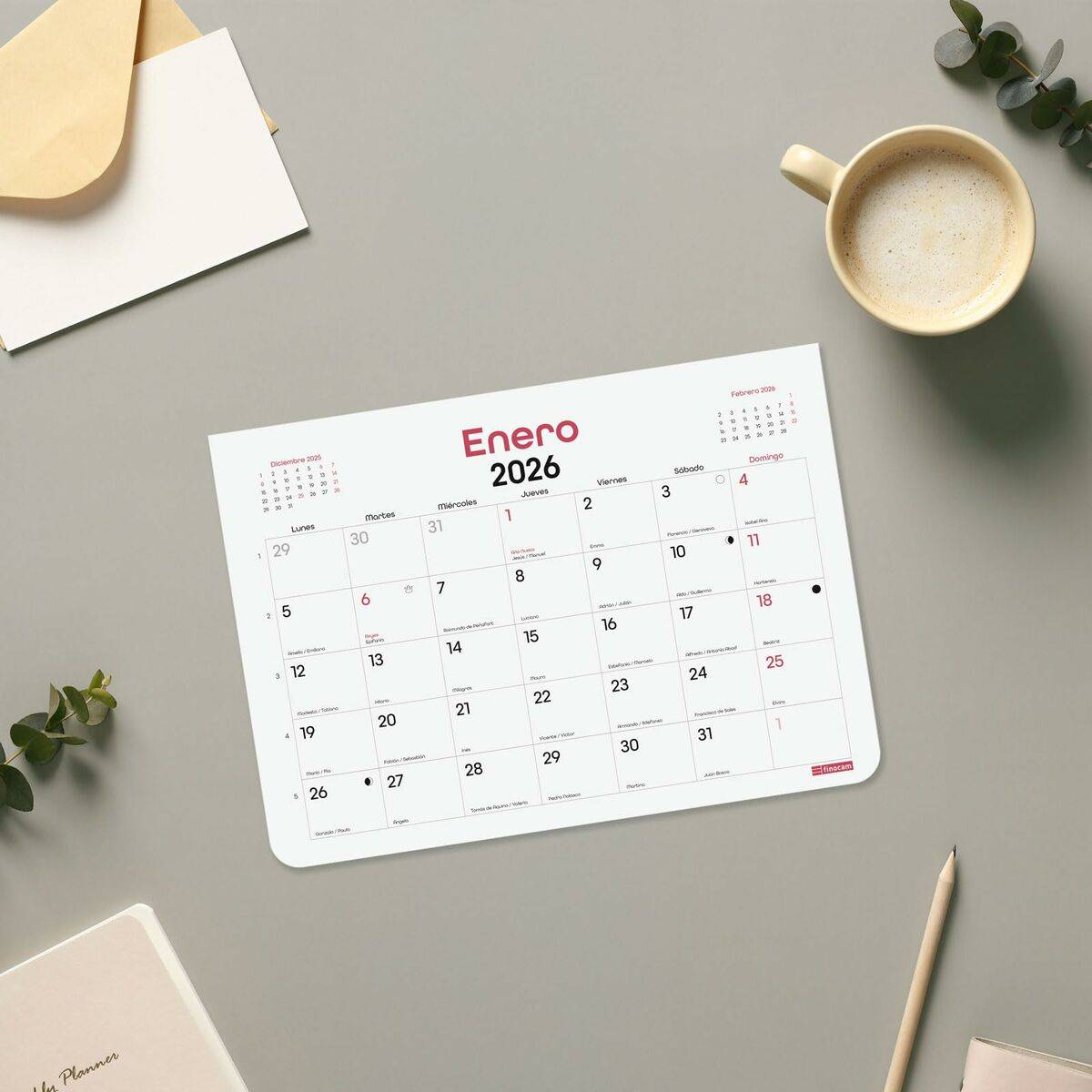 Calendario de pared Finocam Multicolor Papel 21 x 15 cm