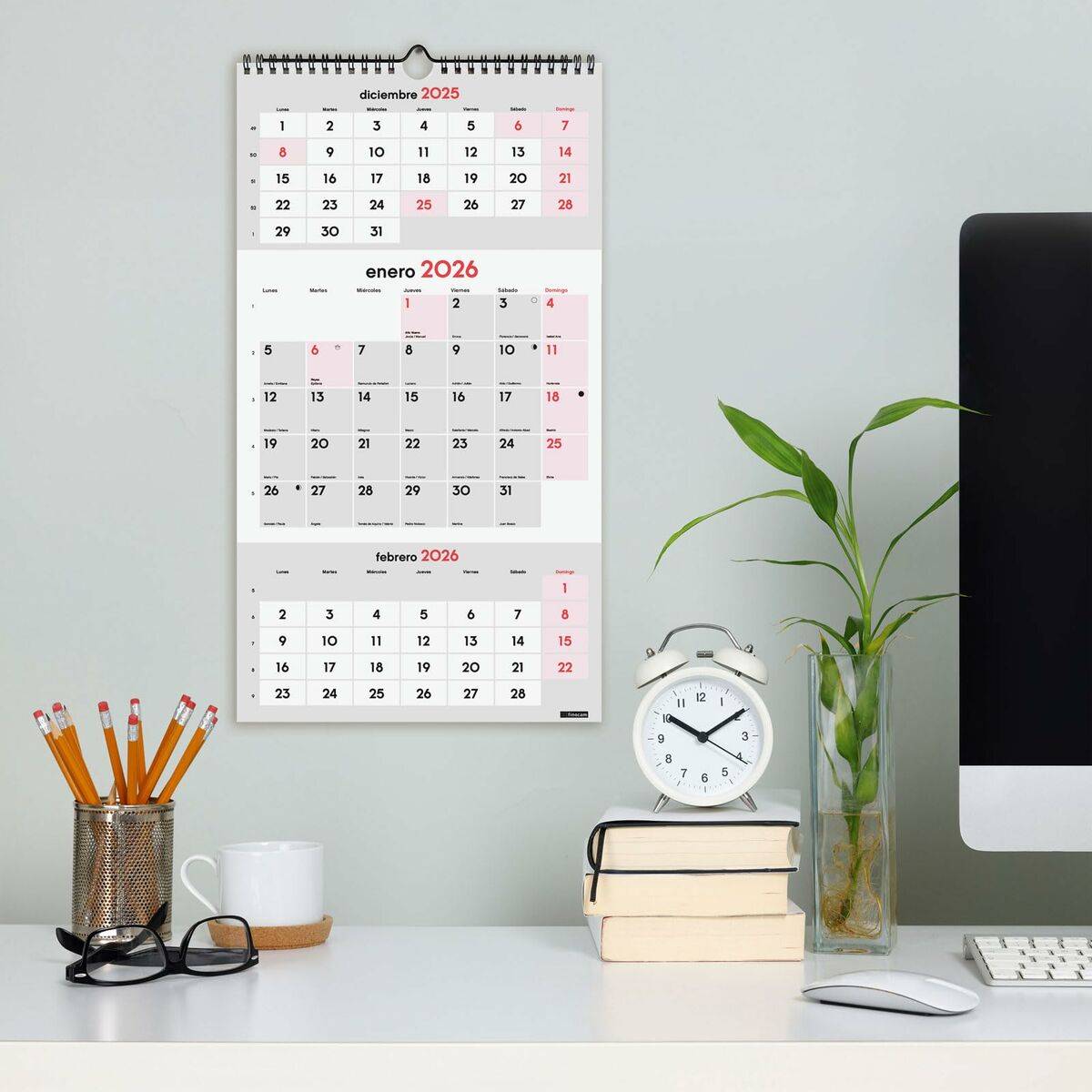Calendario de pared Finocam Papel 23,6 x 43 cm
