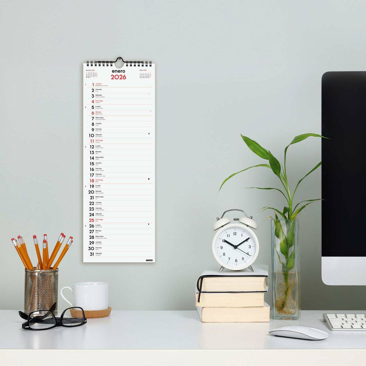 Calendario de pared Finocam Papel 15,5 x 43 cm