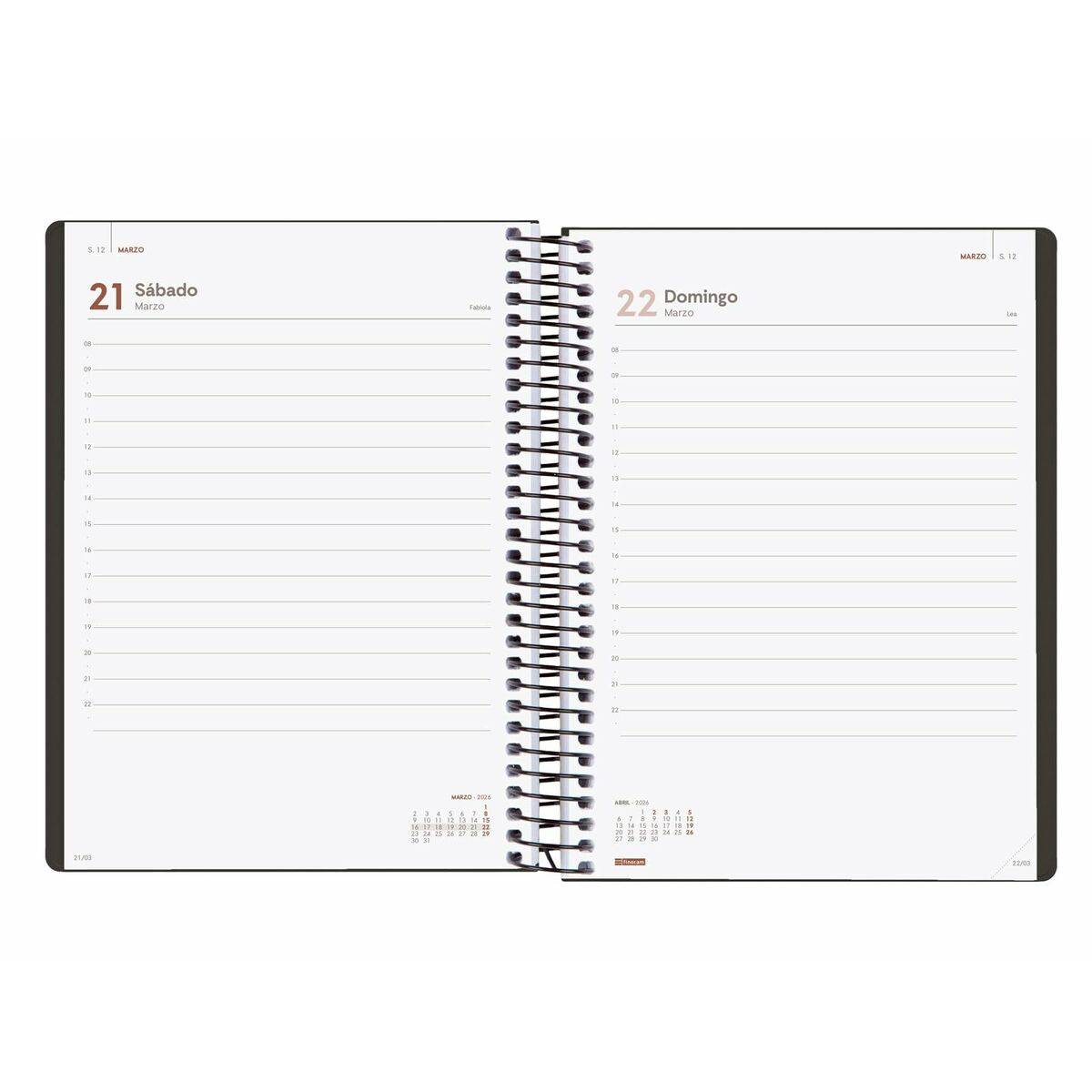 Agenda Finocam MY Negro A5 15,5 x 21,2 cm 2026