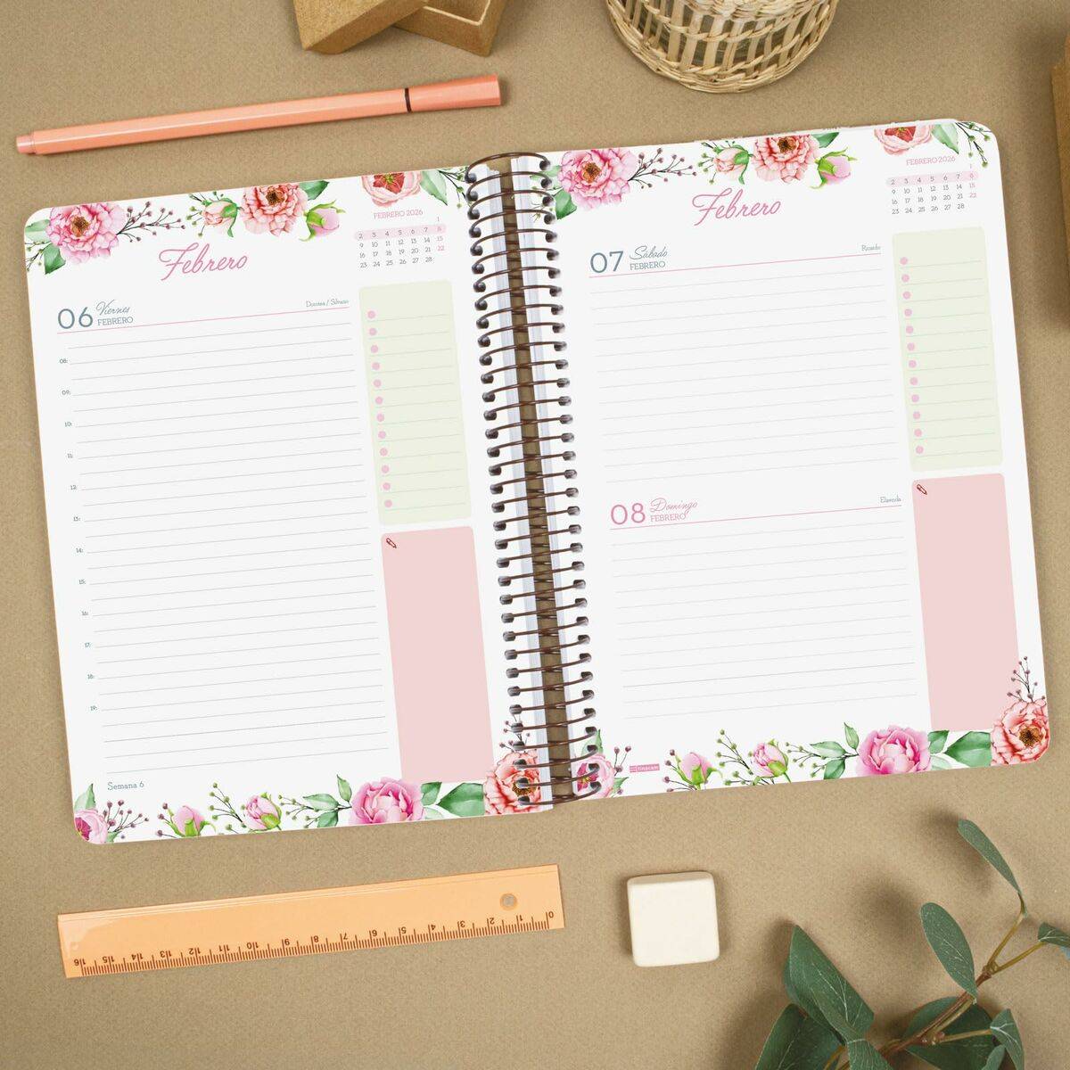 Agenda Finocam CLOE A5 15,5 x 21,2 cm Marrón 2026