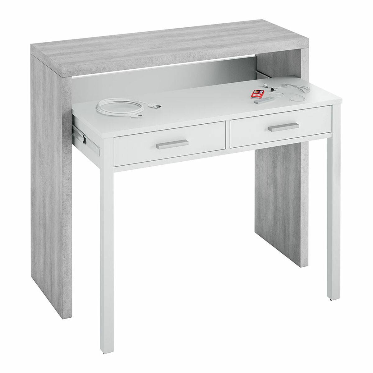 Escritorio Forés Blanco 98,5 X 36 X 87,5 CM Metal MDF