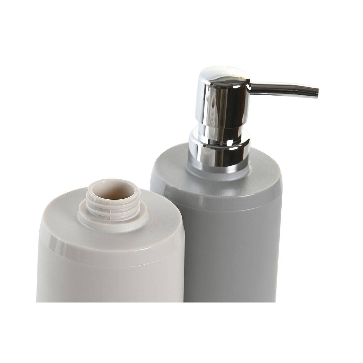Dispensador de Jabón DKD Home Decor Beige Gris Crema Poliestireno 8 x 8 x 18 cm (2 Unidades)