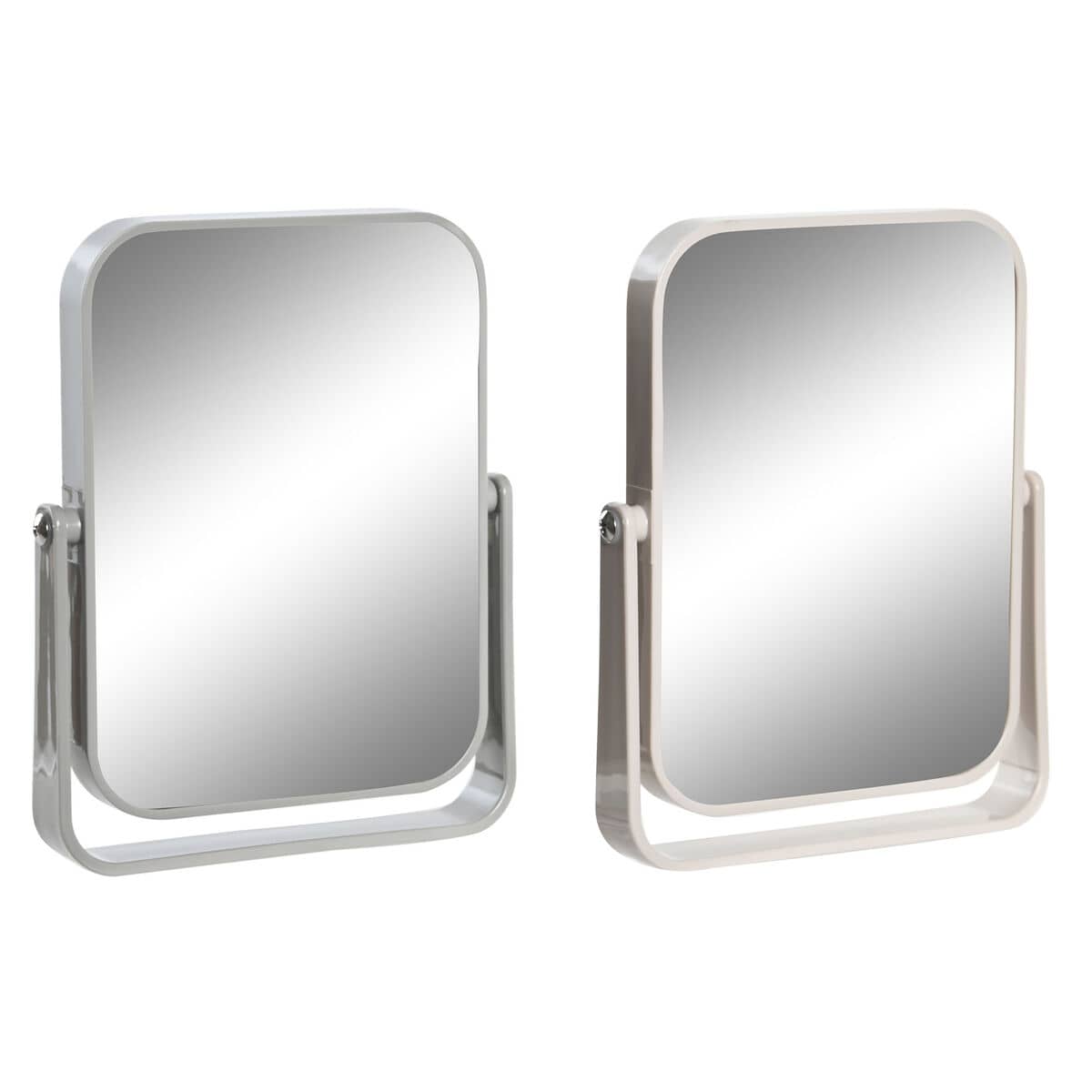 Espejo con Soporte DKD Home Decor Beige Gris Crema Poliestireno 15 x 2,5 x 19,2 cm (2 Unidades)