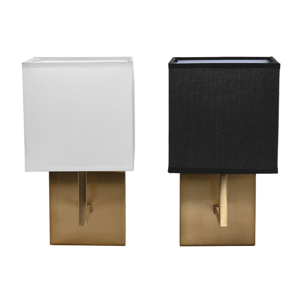 Aplique de Pared DKD Home Decor Blanco Negro Dorado 50 W 220 V 15 x 19 x 27 cm 15 x 19 x 30 cm (2 Unidades)
