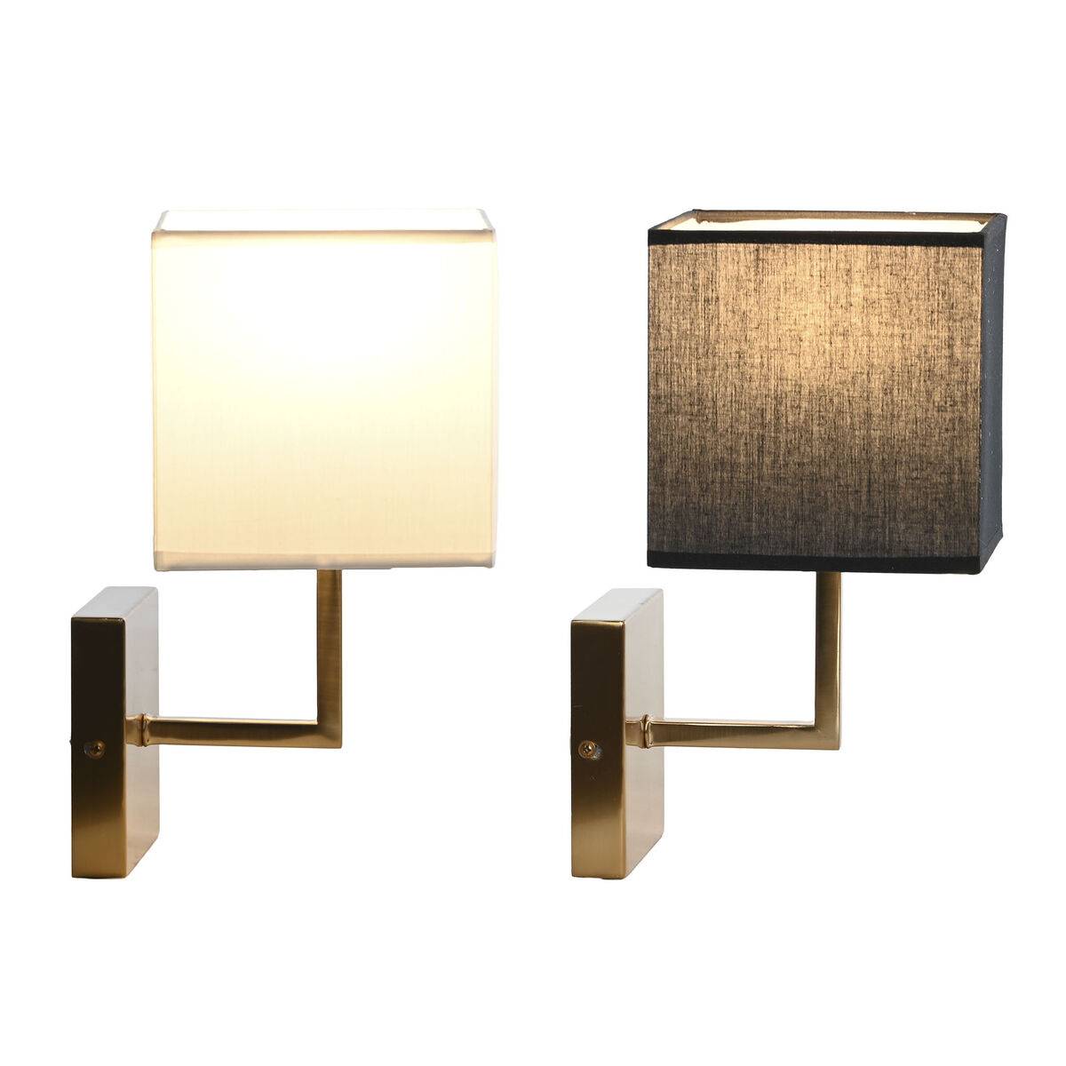 Aplique de Pared DKD Home Decor Blanco Negro Dorado 50 W 220 V 15 x 19 x 27 cm 15 x 19 x 30 cm (2 Unidades)