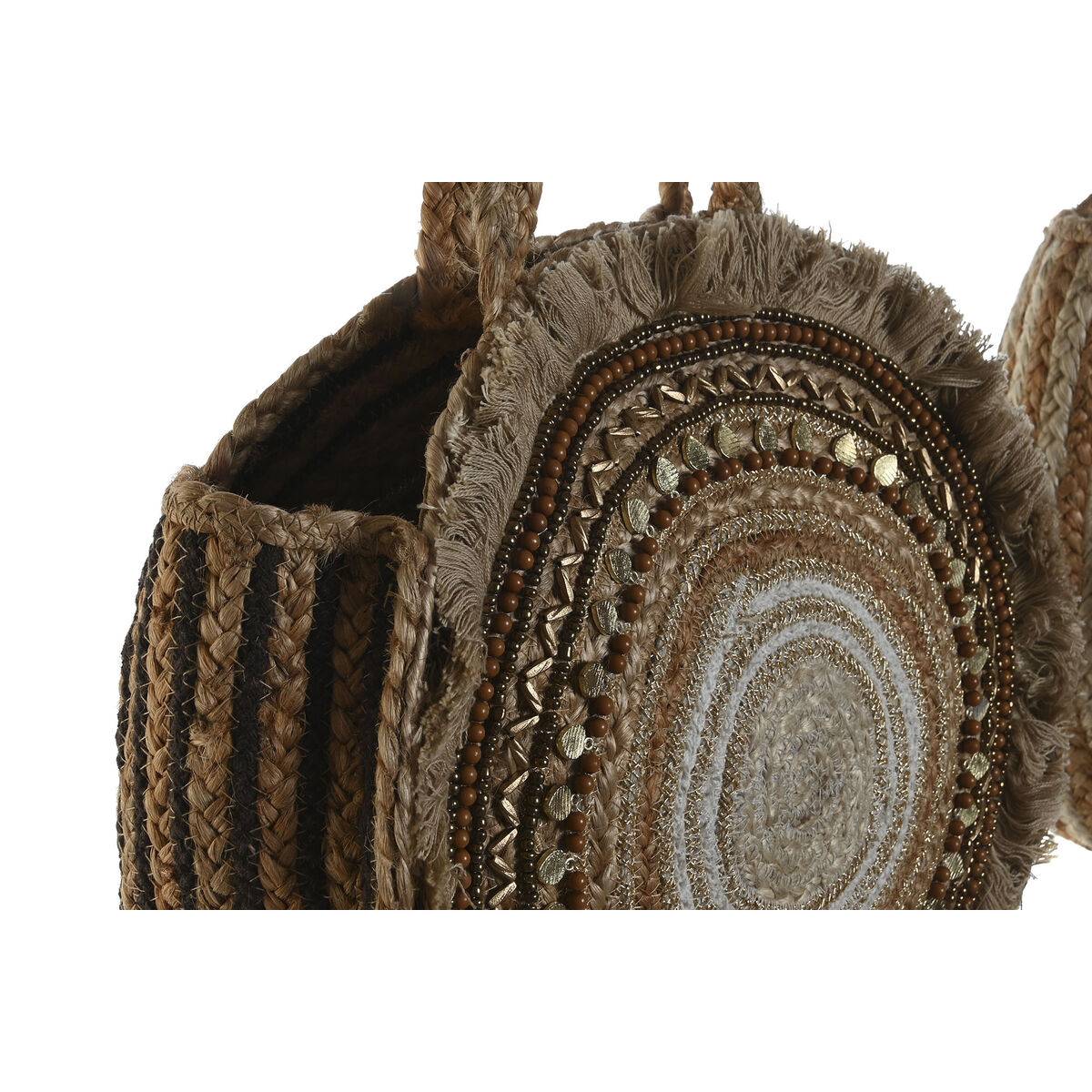 Bolso Mujer DKD Home Decor Marrón Crema 36 x 11 x 36 cm (2 Unidades)