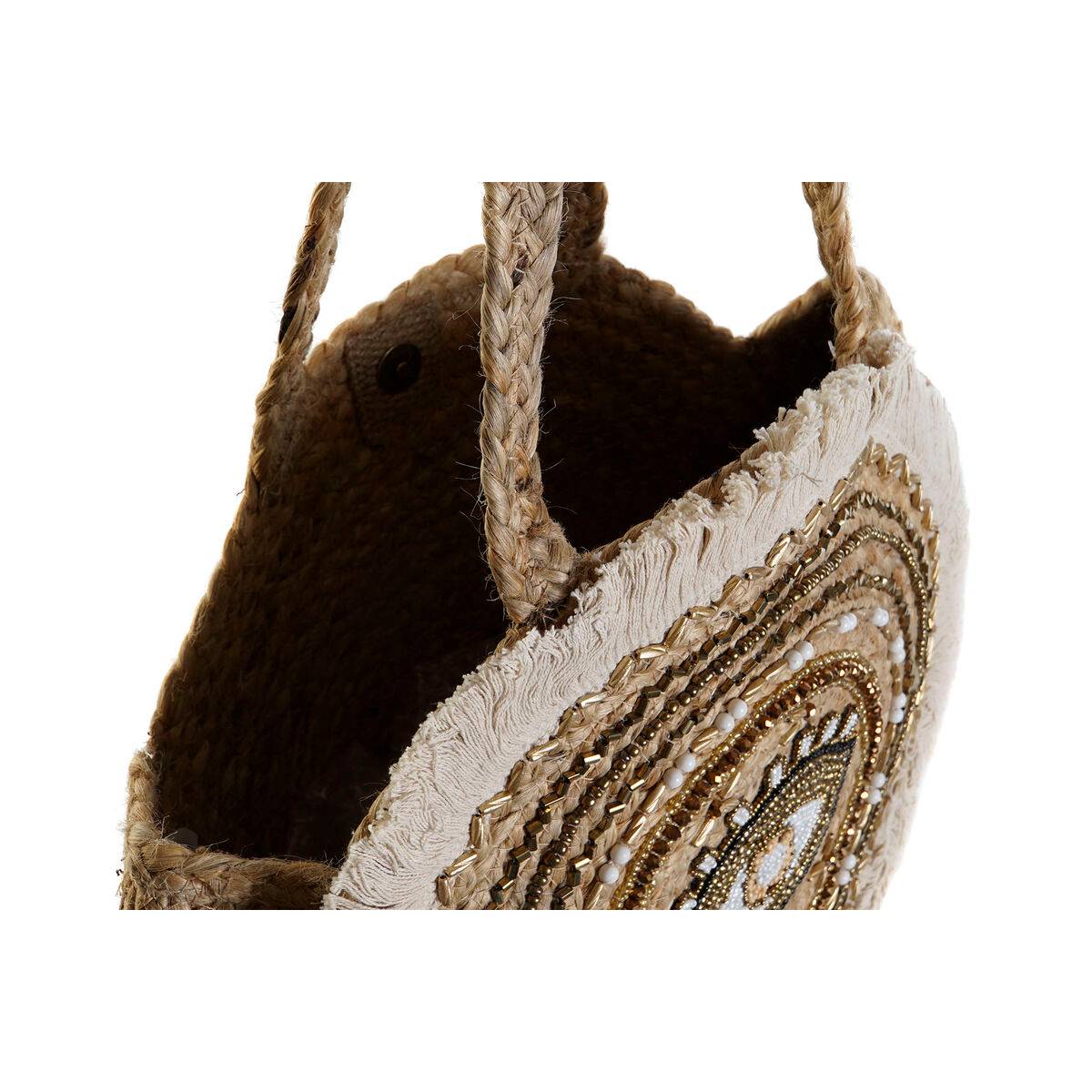 Bolso Mujer DKD Home Decor Negro Beige Natural 36 x 12 x 36 cm (2 Unidades)