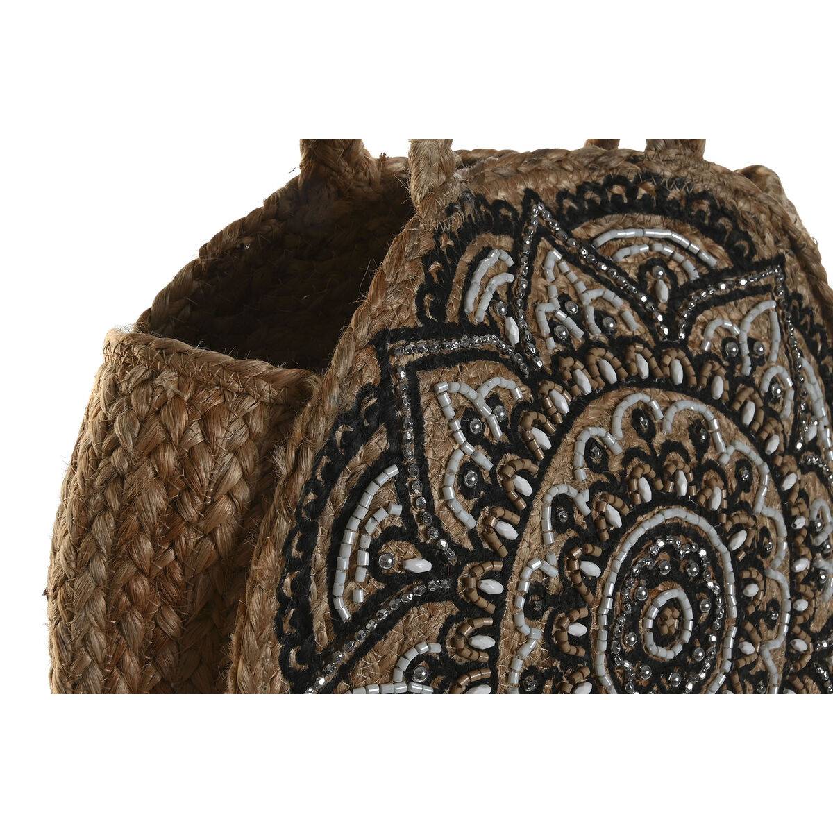 Bolso Mujer DKD Home Decor Azul Negro Natural 36 x 12 x 36 cm (2 Unidades)