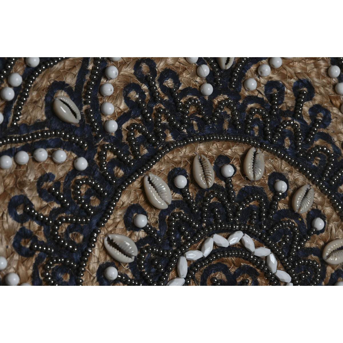 Bolso Mujer DKD Home Decor Azul Negro Natural 36 x 12 x 36 cm (2 Unidades)