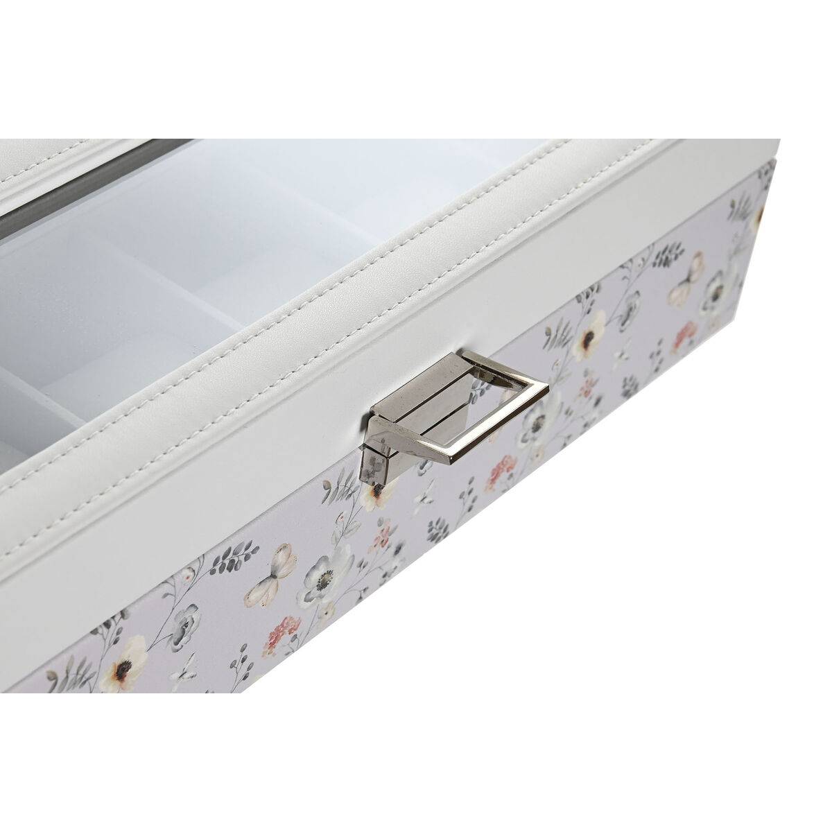Caja para Relojes DKD Home Decor Azul Rosa claro Cristal 33 x 11 x 9 cm (2 Unidades)