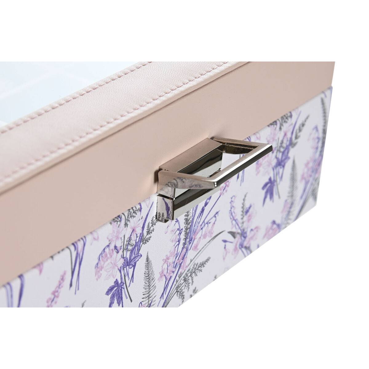 Caja para Relojes DKD Home Decor Blanco Gris Lila Rosa claro PVC Cristal 22,5 x 19,5 x 9,5 cm (2 Unidades)