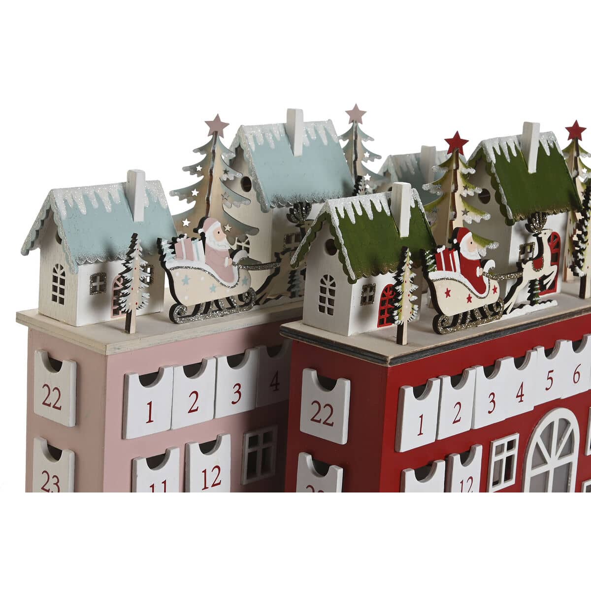 Calendario de Adviento DKD Home Decor Madera 37,5 x 8,5 x 31 cm (2 Unidades)