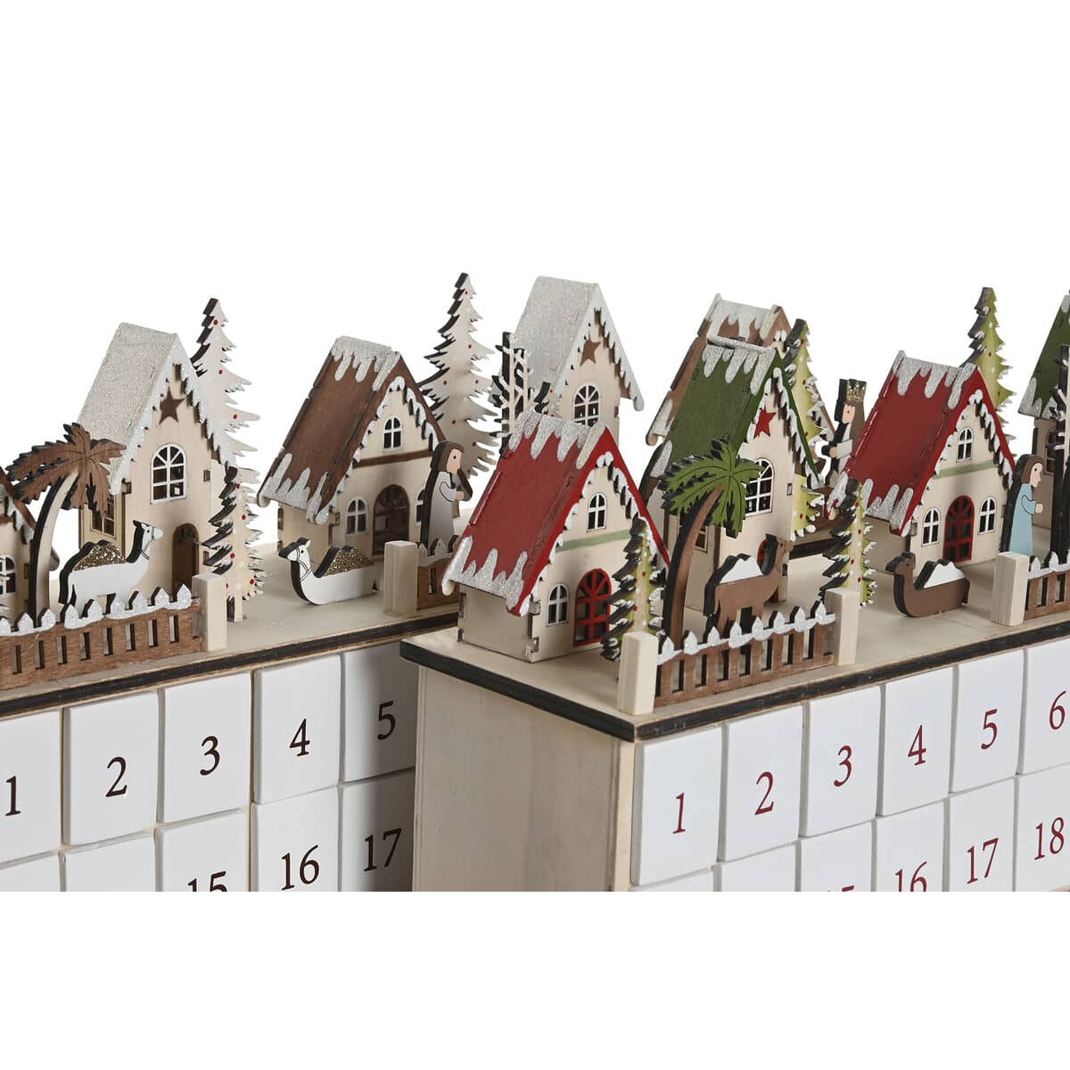 Calendario de Adviento DKD Home Decor Madera 45 x 11 x 23 cm (2 Unidades)