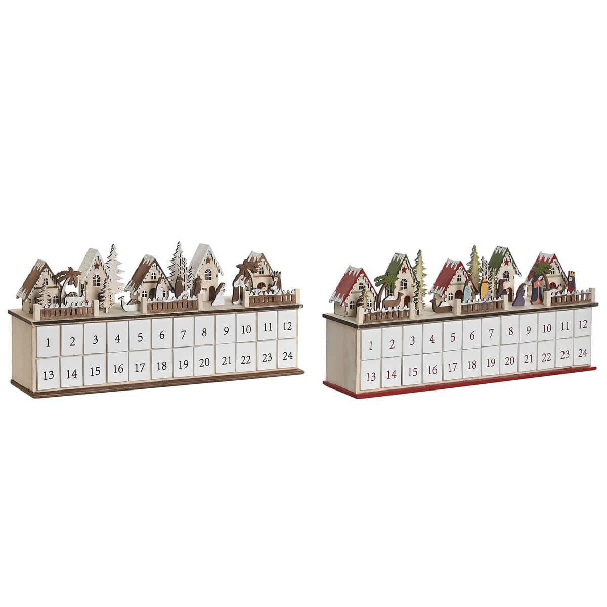 Calendario de Adviento DKD Home Decor Madera 45 x 11 x 23 cm (2 Unidades)