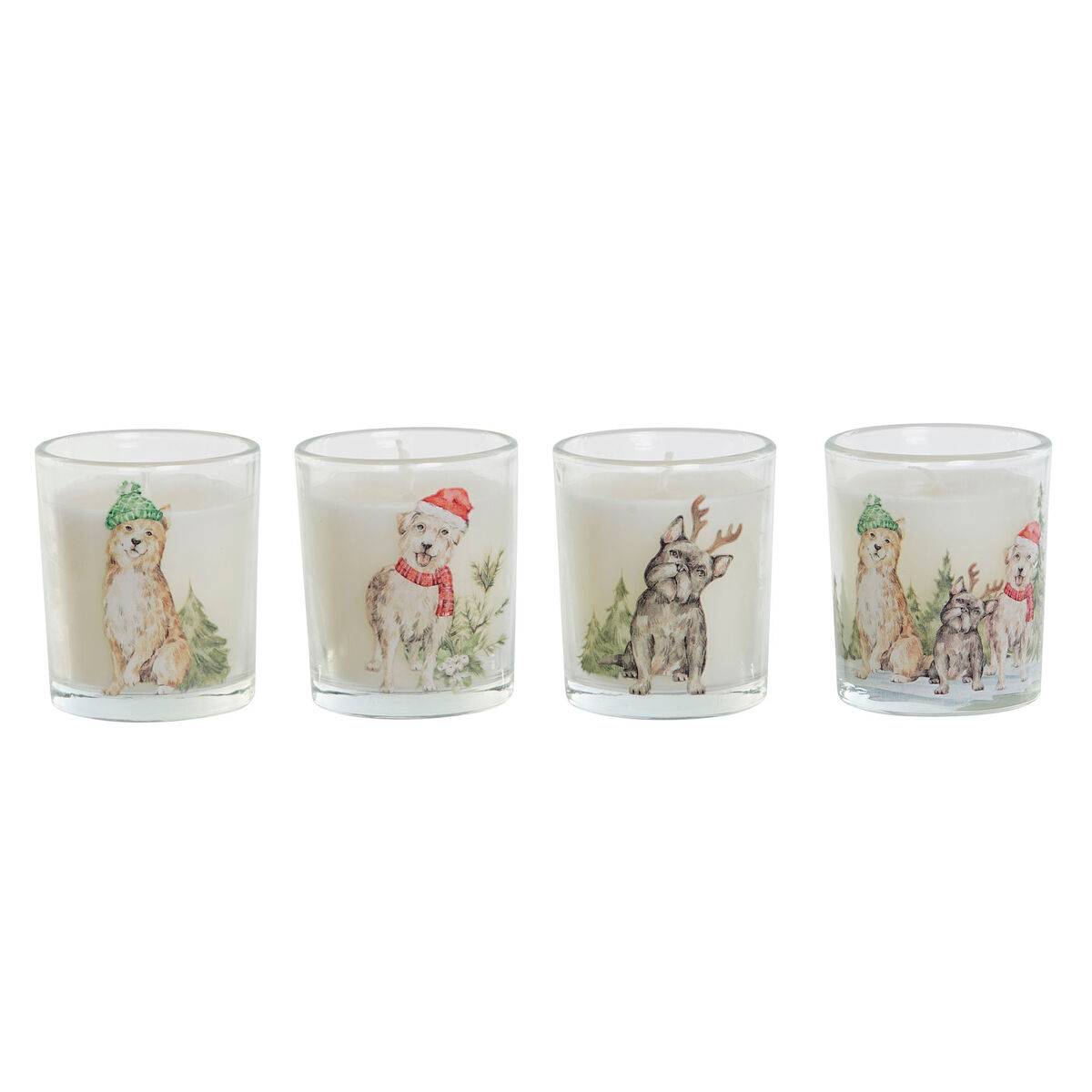 Vela DKD Home Decor Blanco 5 x 5 x 6 cm (4 Unidades)