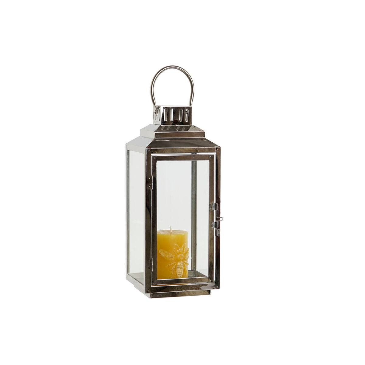 Farol DKD Home Decor Dorado Plateado Aluminio Cristal 14 x 14 x 35 cm (2 Unidades)
