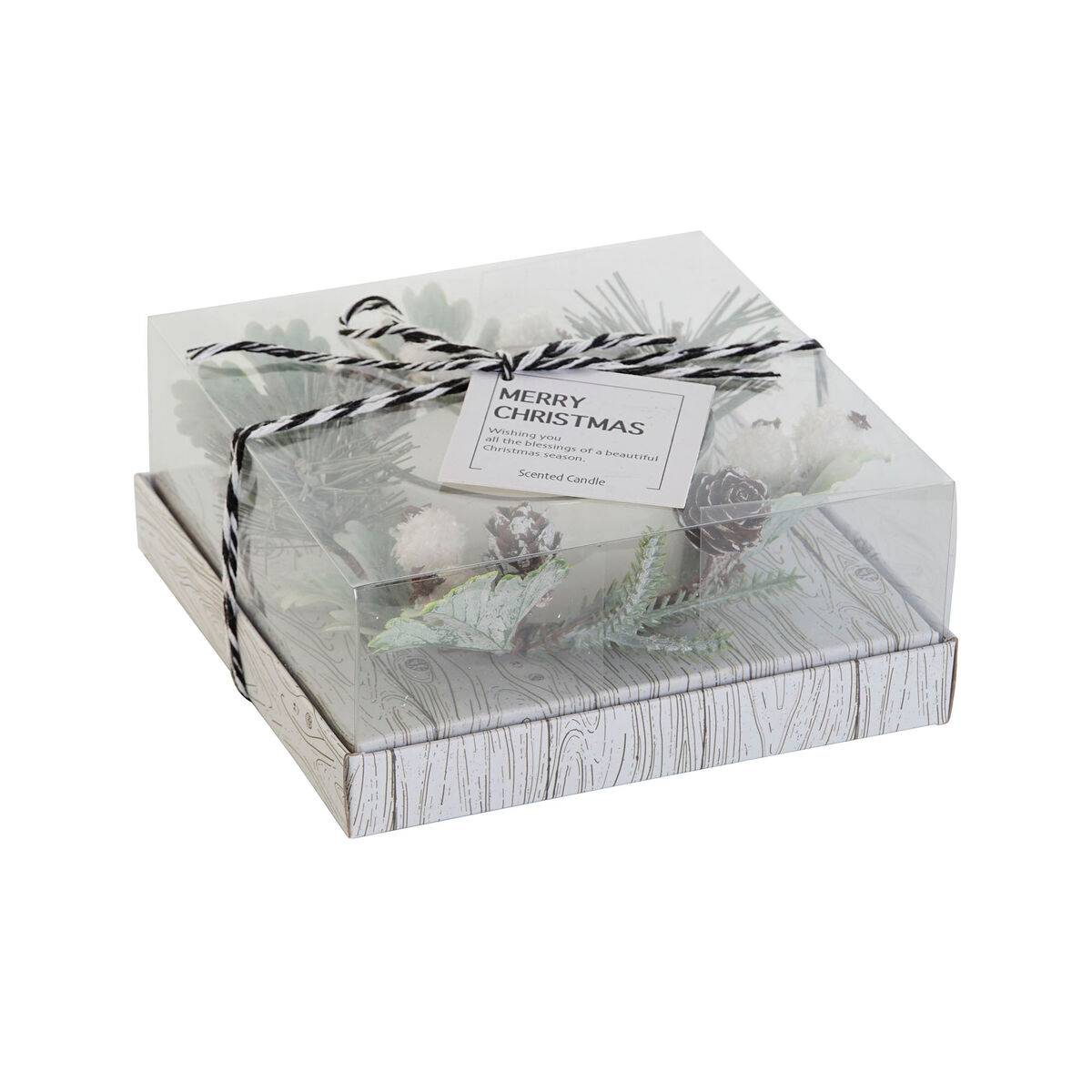 Vela DKD Home Decor Blanco Navidad 15 x 15 x 5.5 cm 13 x 13 x 5,5 cm