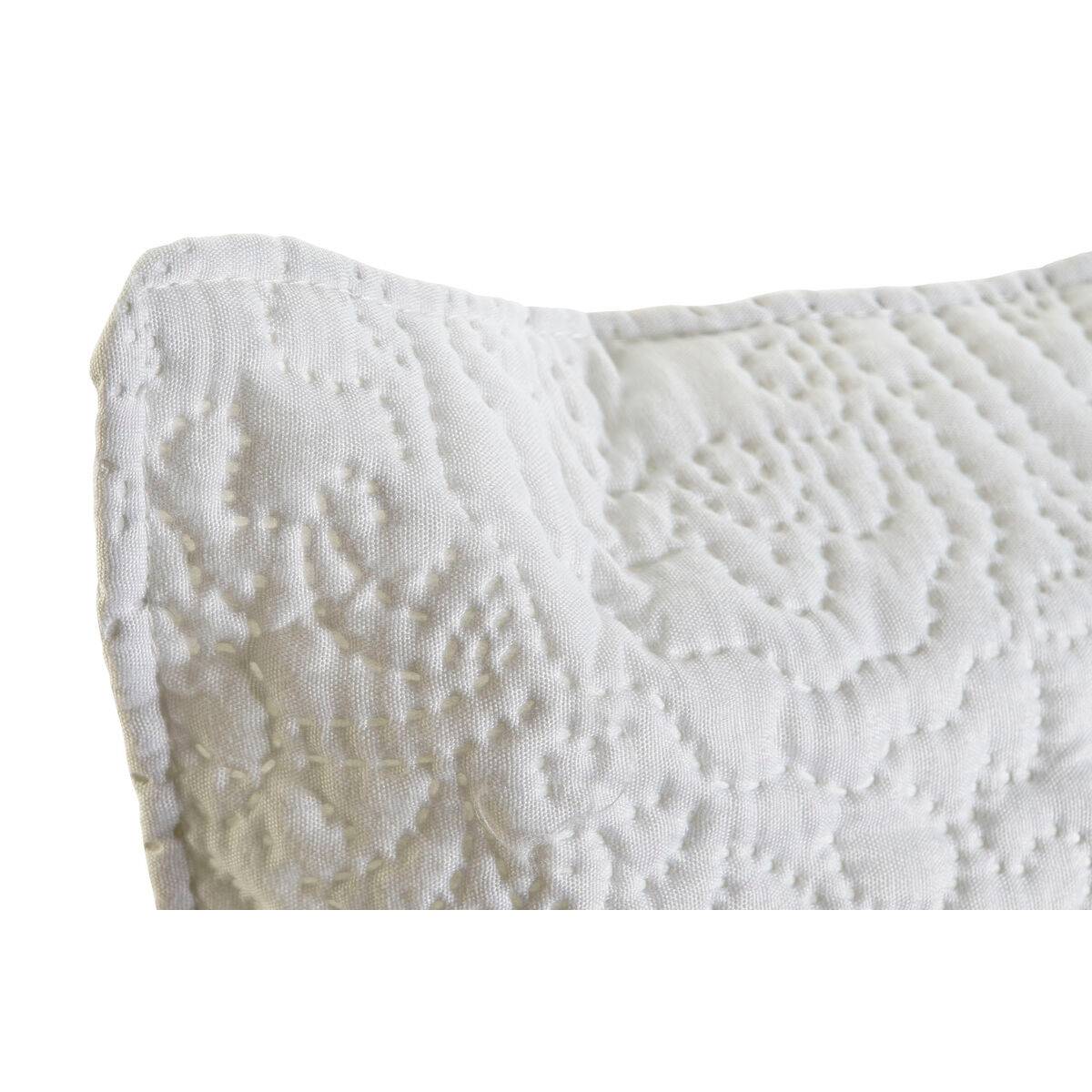 Cojín DKD Home Decor Blanco Poliéster Floral 60 x 10 x 40 cm