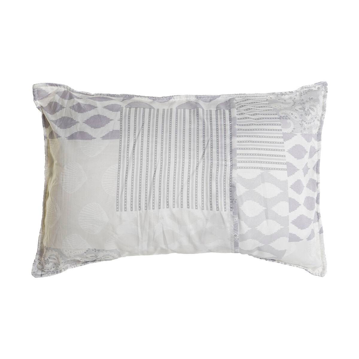 Cojín DKD Home Decor Beige Gris Poliéster Patchwork 60 x 10 x 40 cm