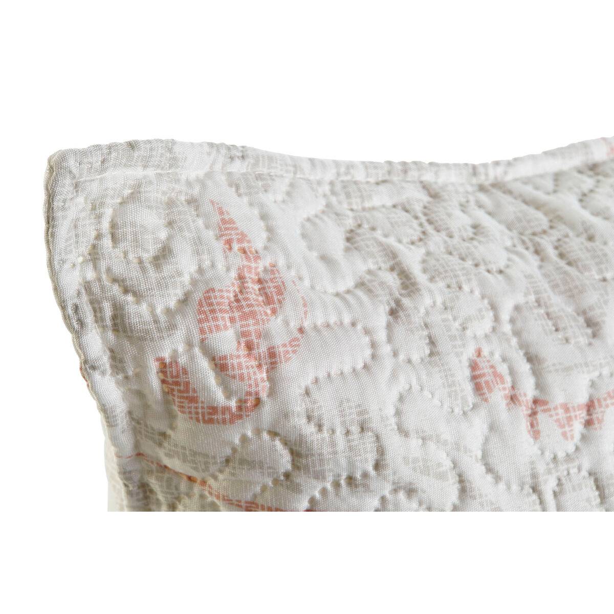Cojín DKD Home Decor Blanco Poliéster Floral 60 x 10 x 40 cm