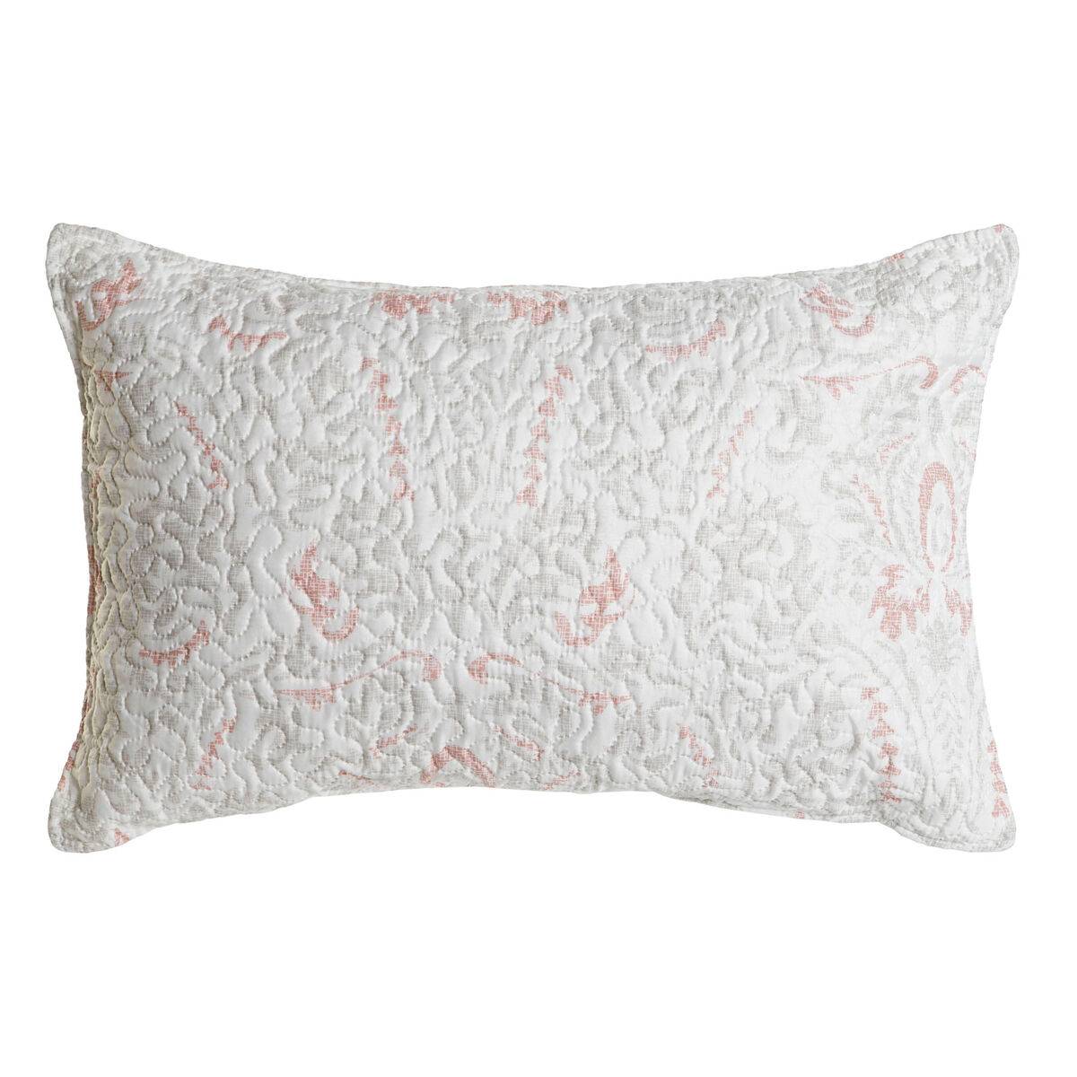 Cojín DKD Home Decor Blanco Poliéster Floral 60 x 10 x 40 cm