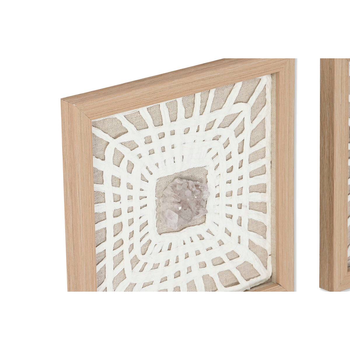 Juego de 4 cuadros Home ESPRIT Papel Cristal 22 x 2 x 22 cm