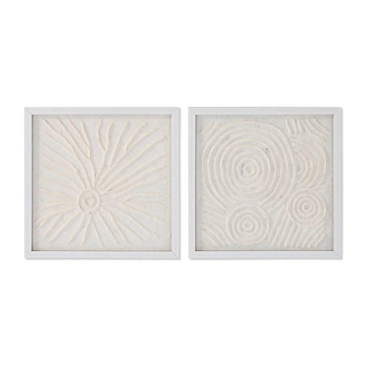 Juego de 2 cuadros Home ESPRIT Papel Cristal 35 x 2 x 35 cm