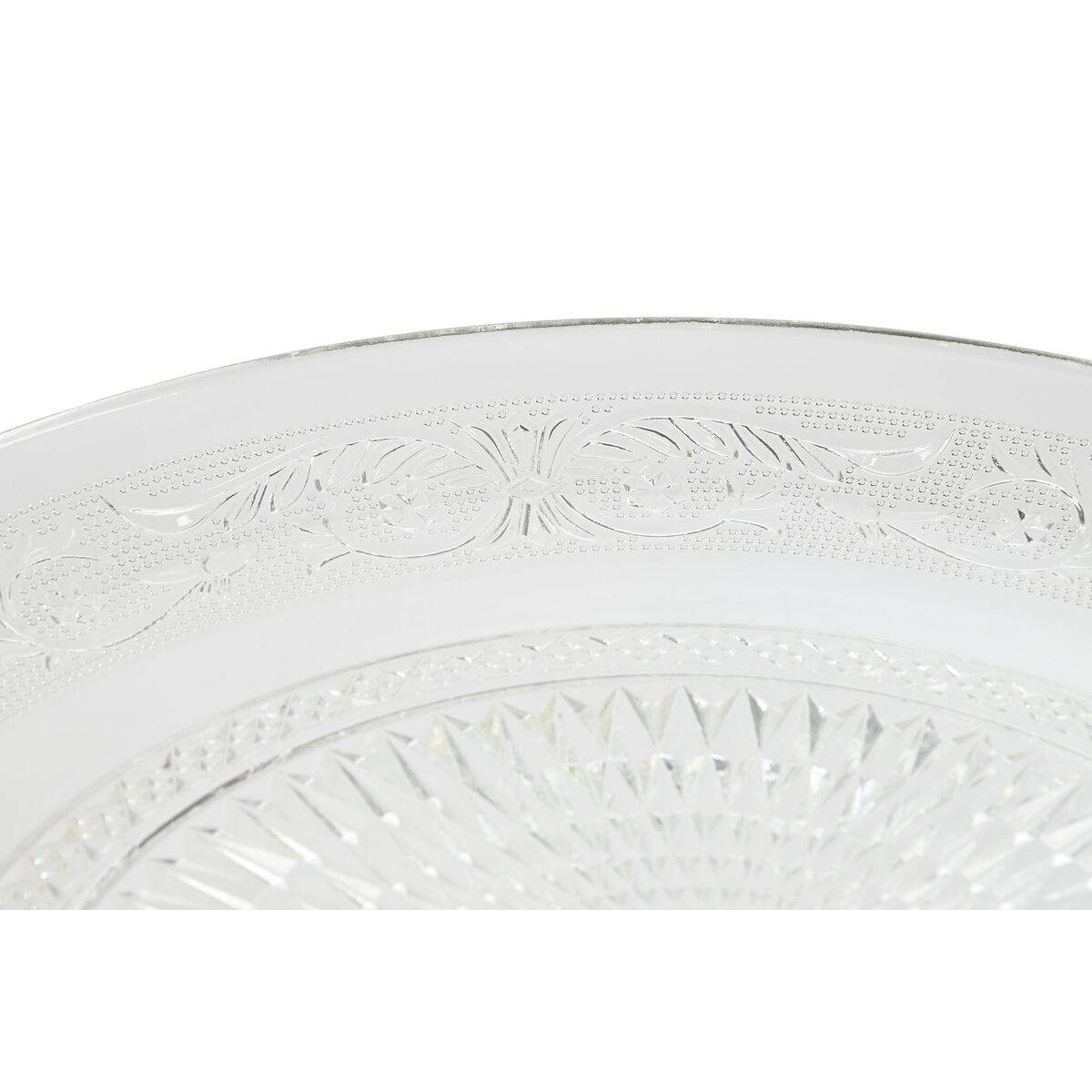 Plato Llano Home ESPRIT Transparente Cristal 33 x 33 x 9,4 cm