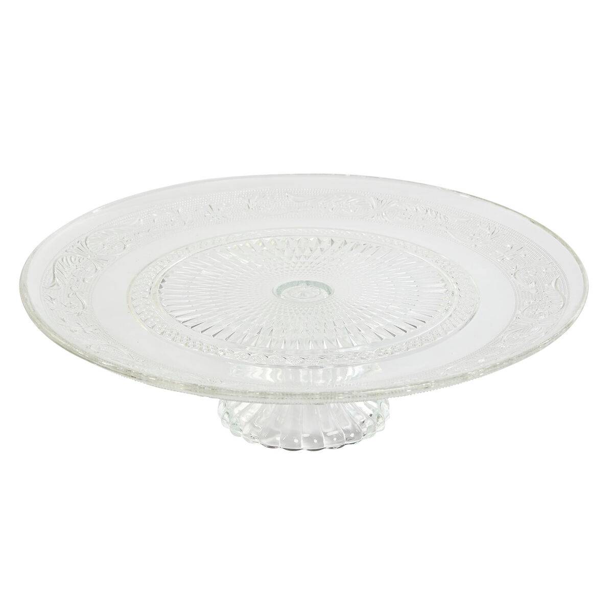 Plato Llano Home ESPRIT Transparente Cristal 33 x 33 x 9,4 cm