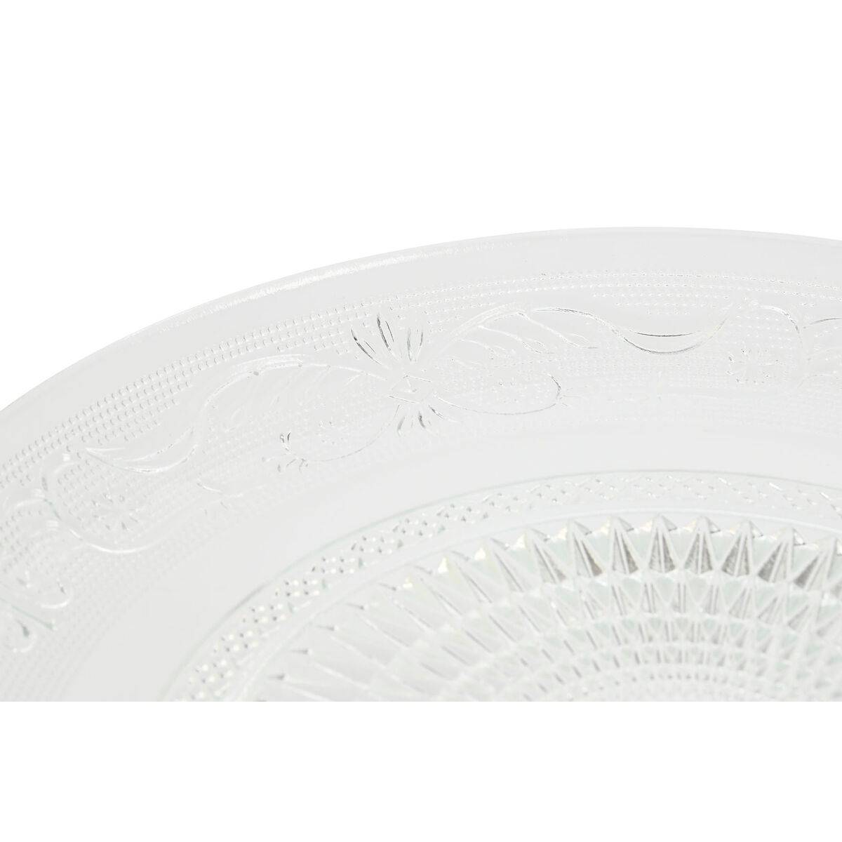 Plato Llano Home ESPRIT Transparente Cristal 29 x 29 x 9,2 cm